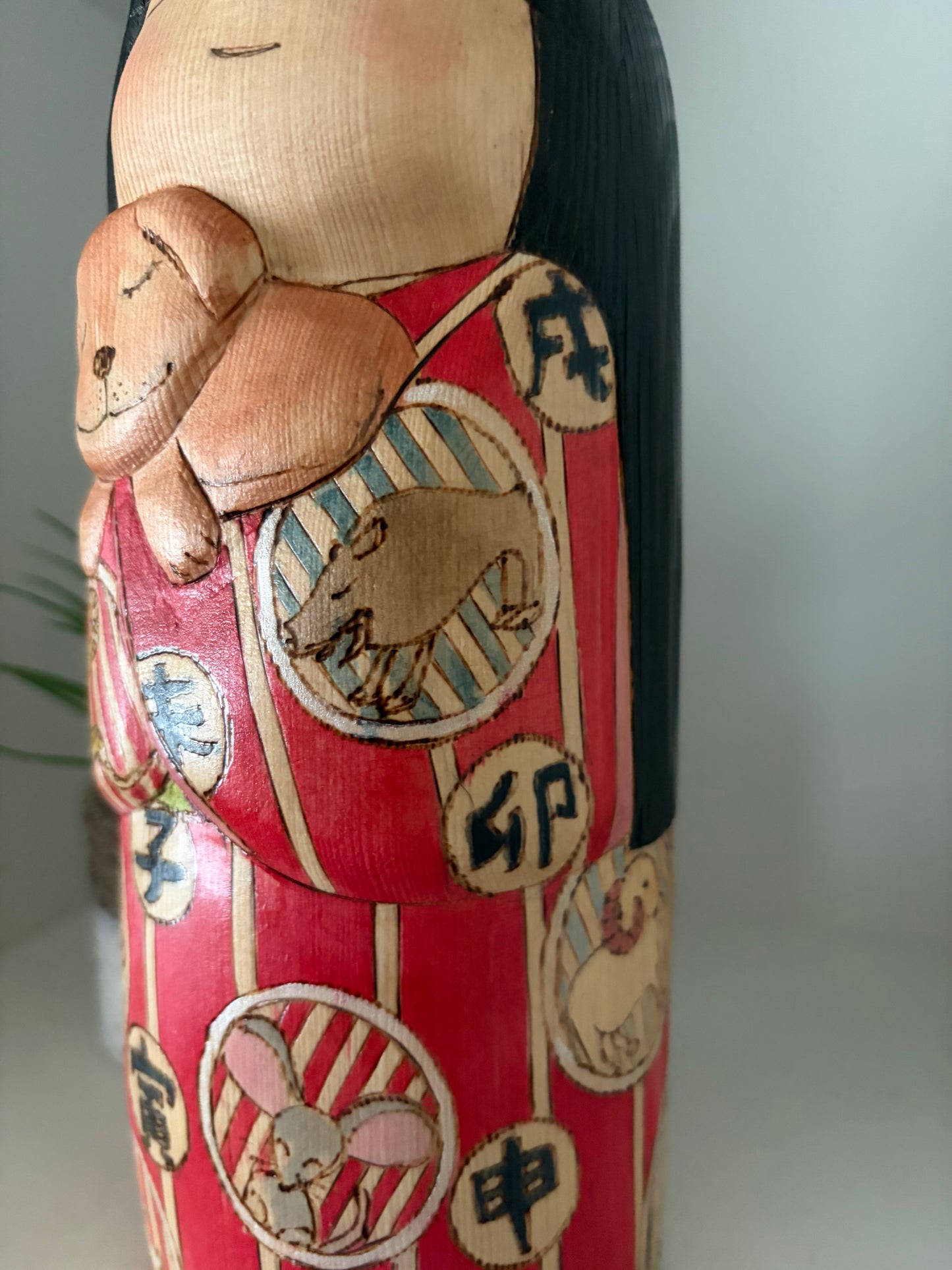 Unique Modern Sosaku kokeshi by Yuko Yamazaki - With box