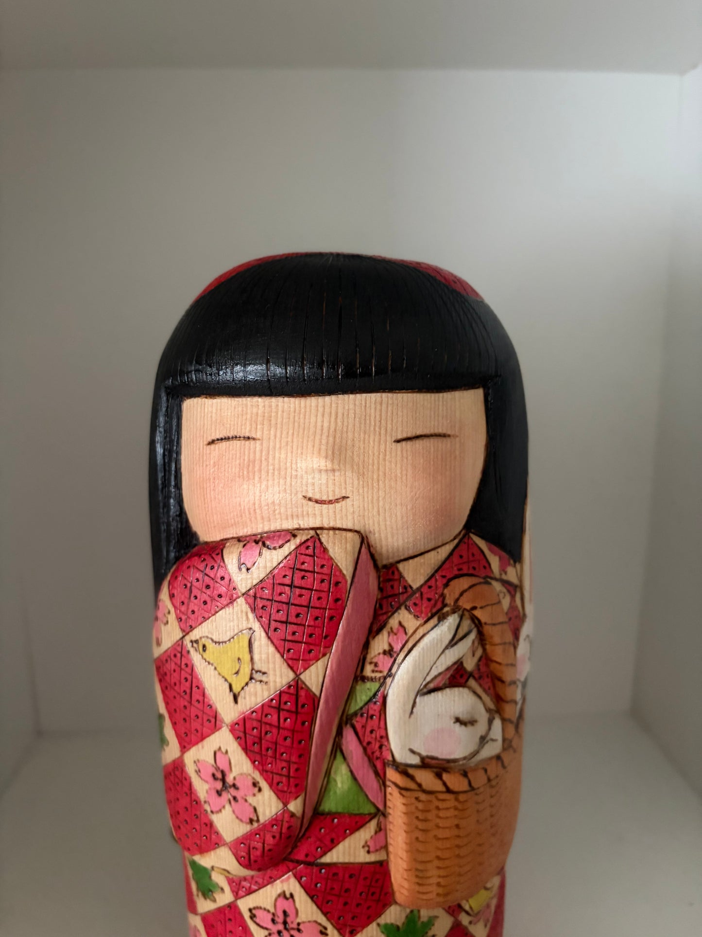 Modern Sosaku kokeshi by Yuko Yamazaki is part of her Easter Series - With box