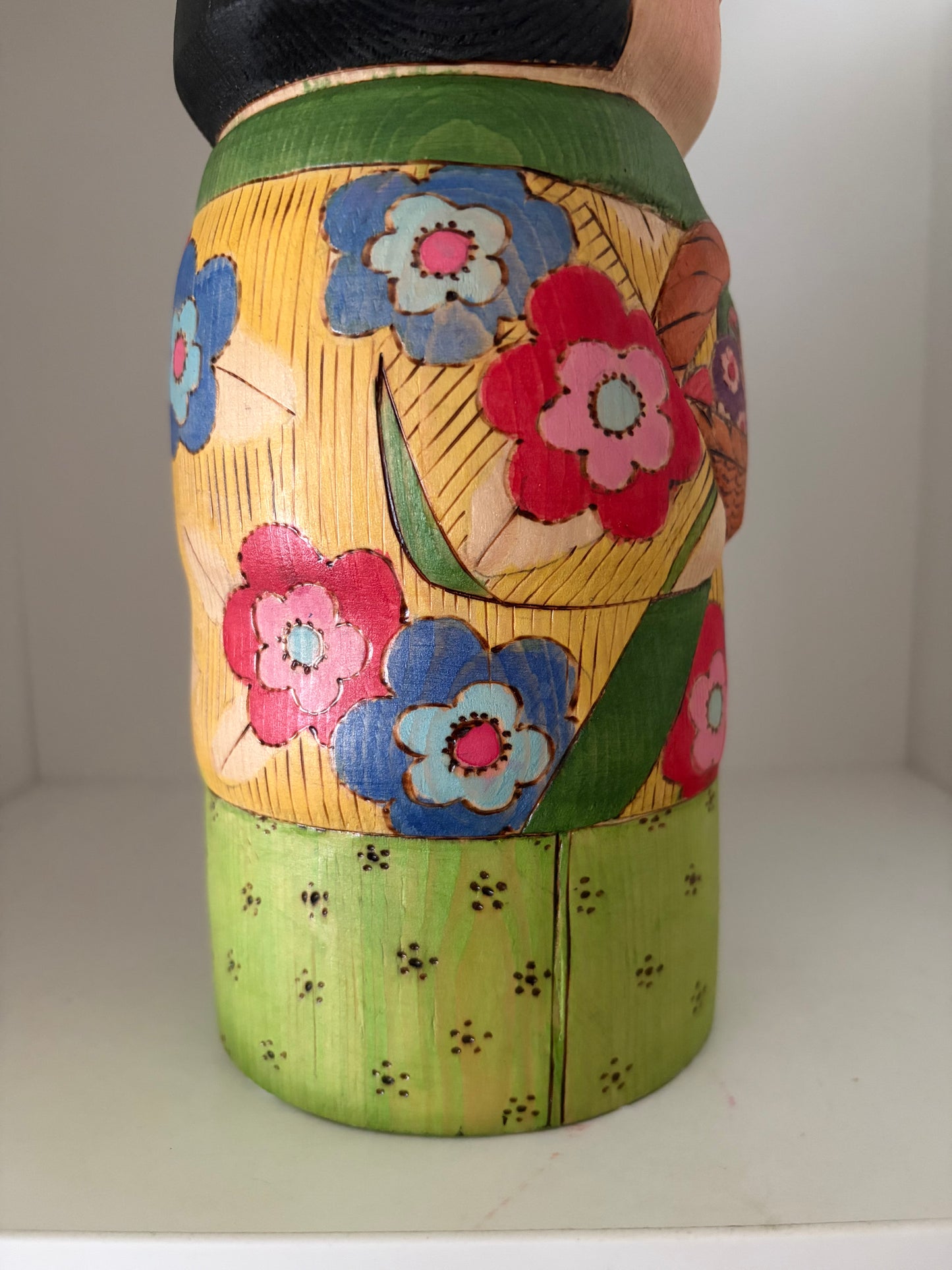 Modern Sosaku kokeshi by Yuko Yamazaki is part of her Easter Series - With box