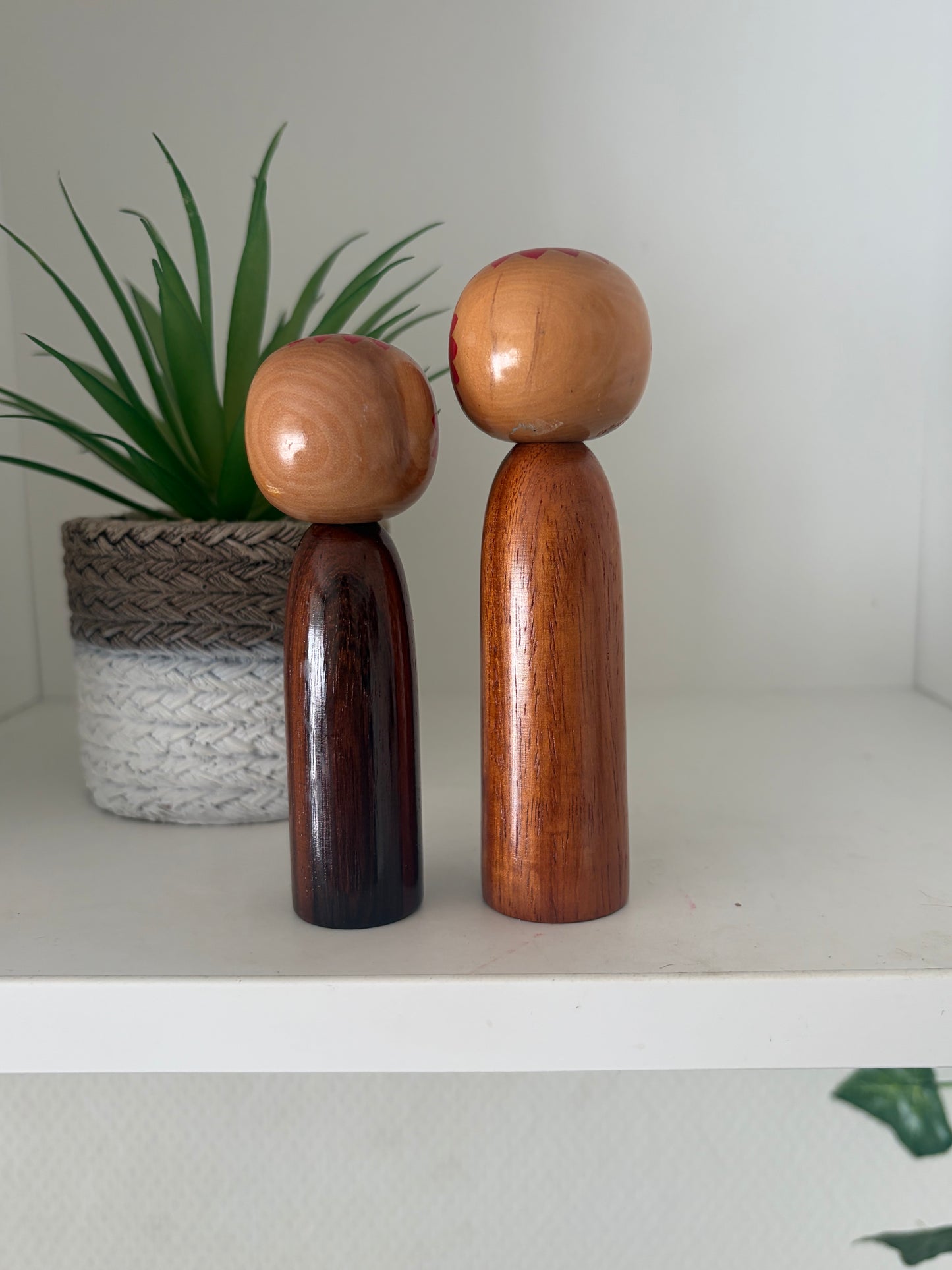 Set off two rare Vintage Creative Kokeshi by Hitokura Masamkido