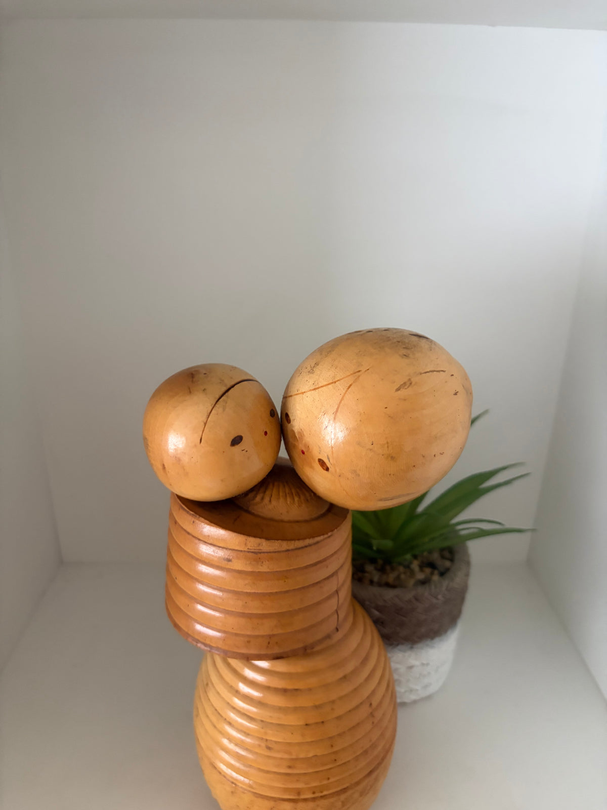 Rare vintage Sosaku kokeshi by Takeda Masashi (1930-2015) - Mother and child