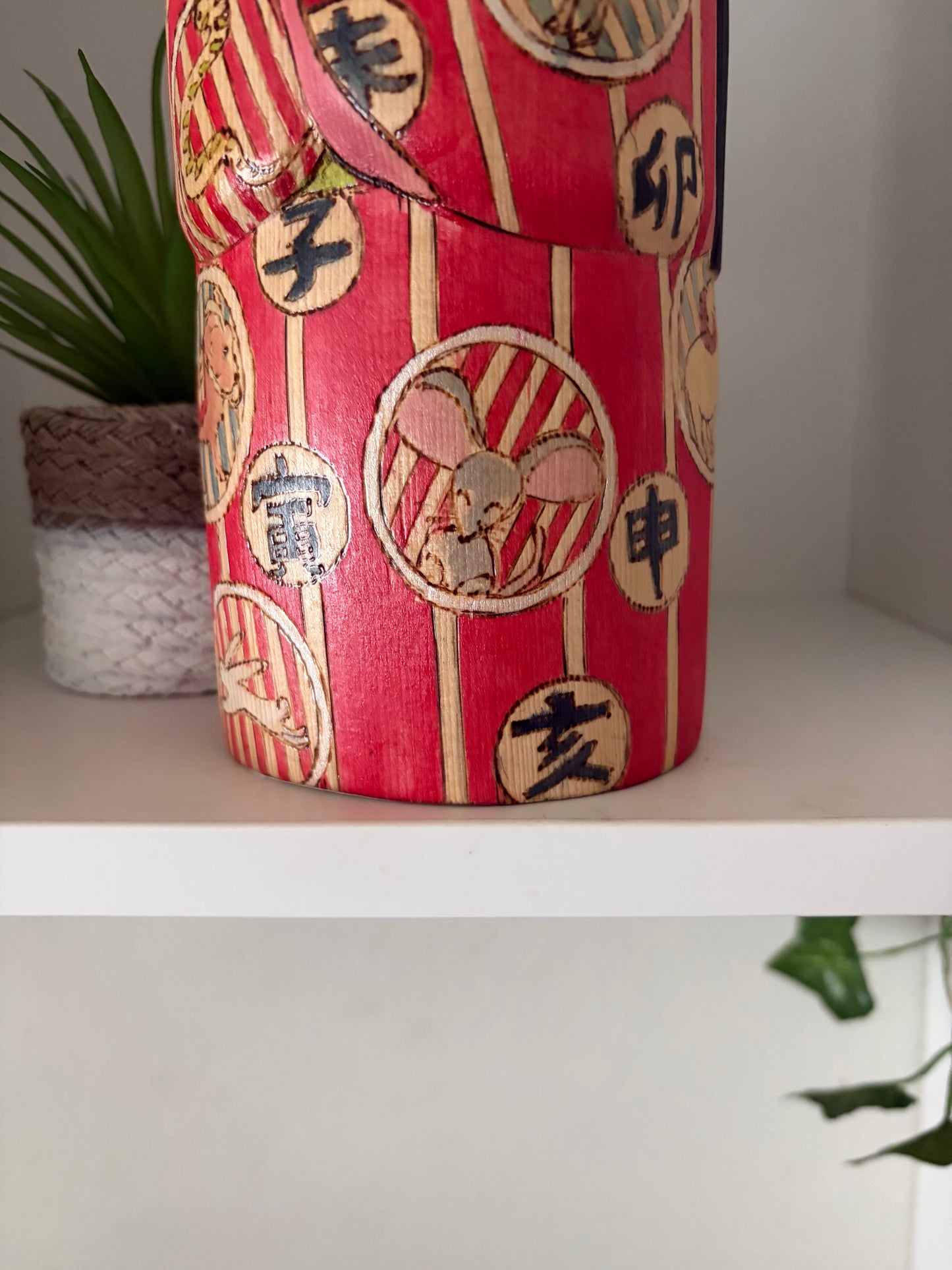 Unique Modern Sosaku kokeshi by Yuko Yamazaki - With box