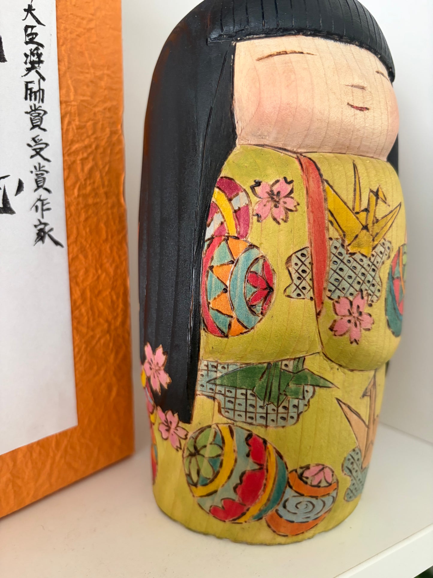 One of a kind kokeshi By Yuko Yamazaki- With box