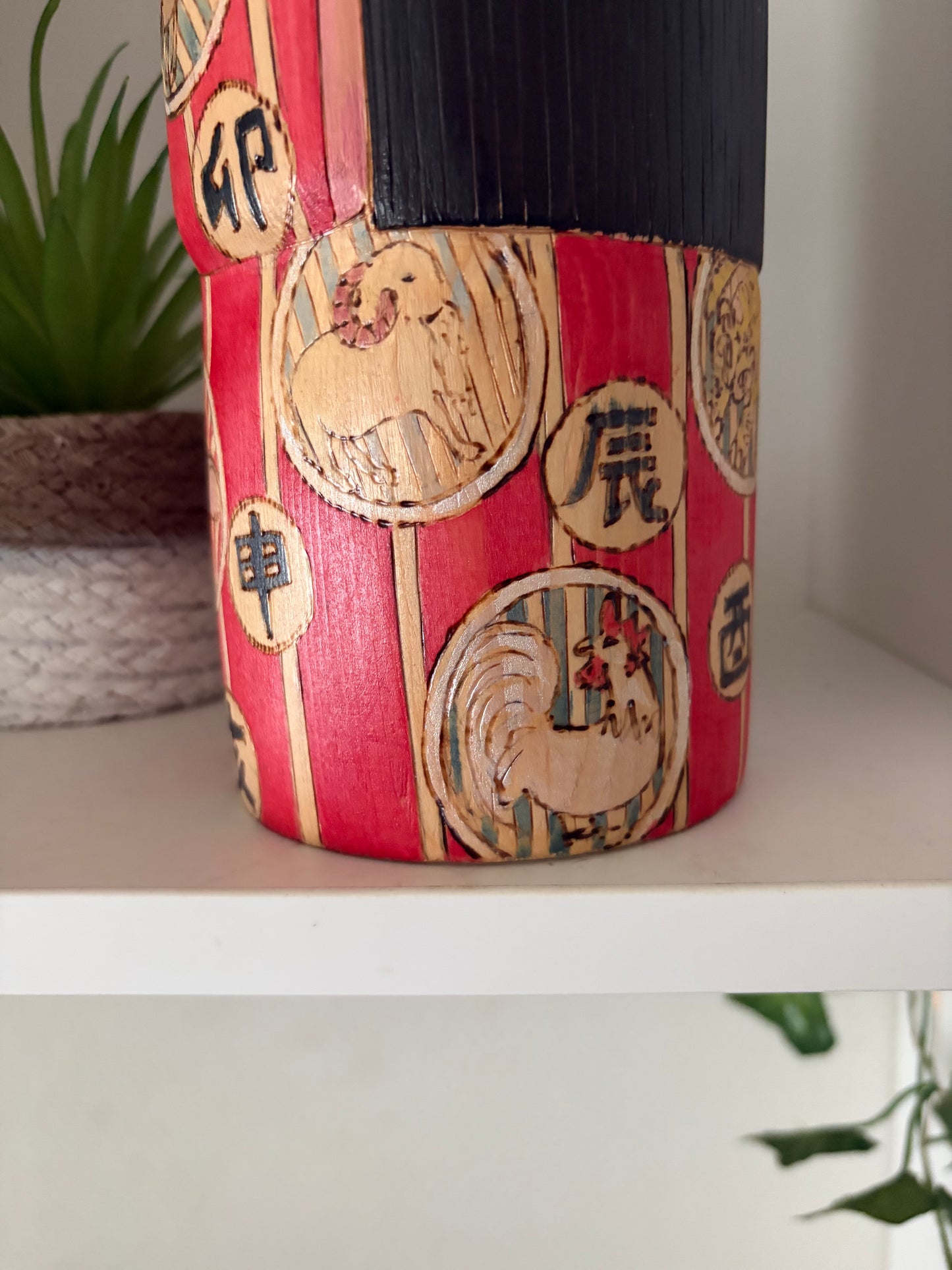 Unique Modern Sosaku kokeshi by Yuko Yamazaki - With box