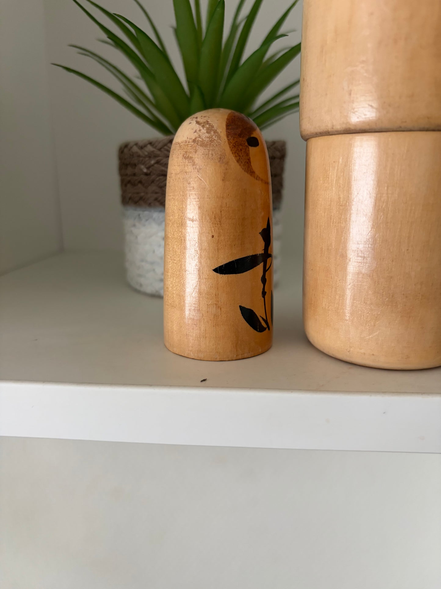 Rare Vintage set off two Creative Kokeshi by renowned artisan Ikuyoshi Yokozuka