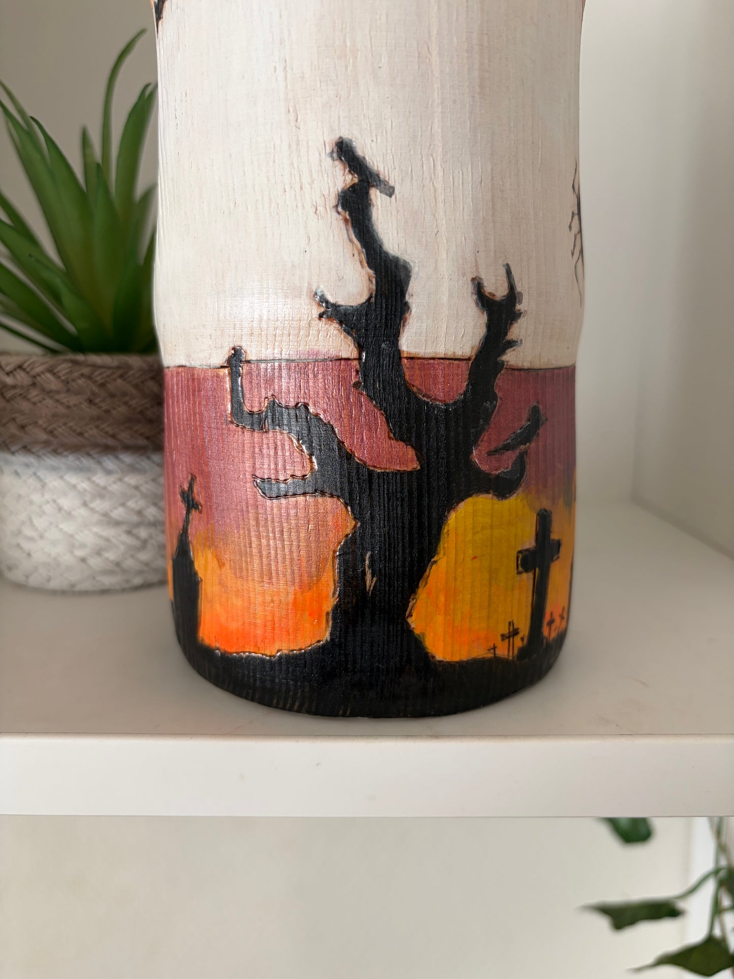 Modern Sosaku kokeshi by Yuko Yamazaki is part of her Halloween Series - With box