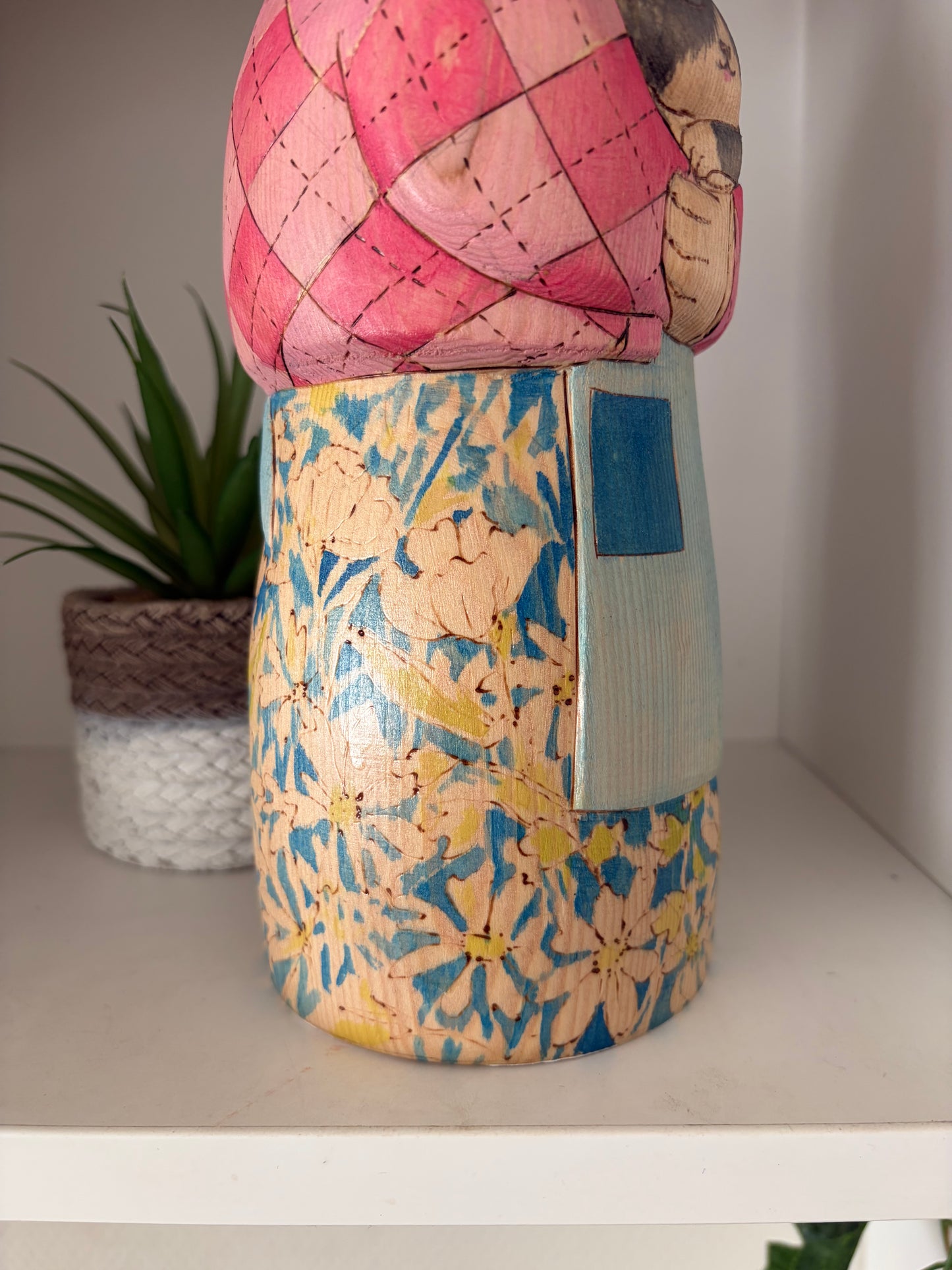 Unique Modern Sosaku kokeshi by Yuko Yamazaki - With box