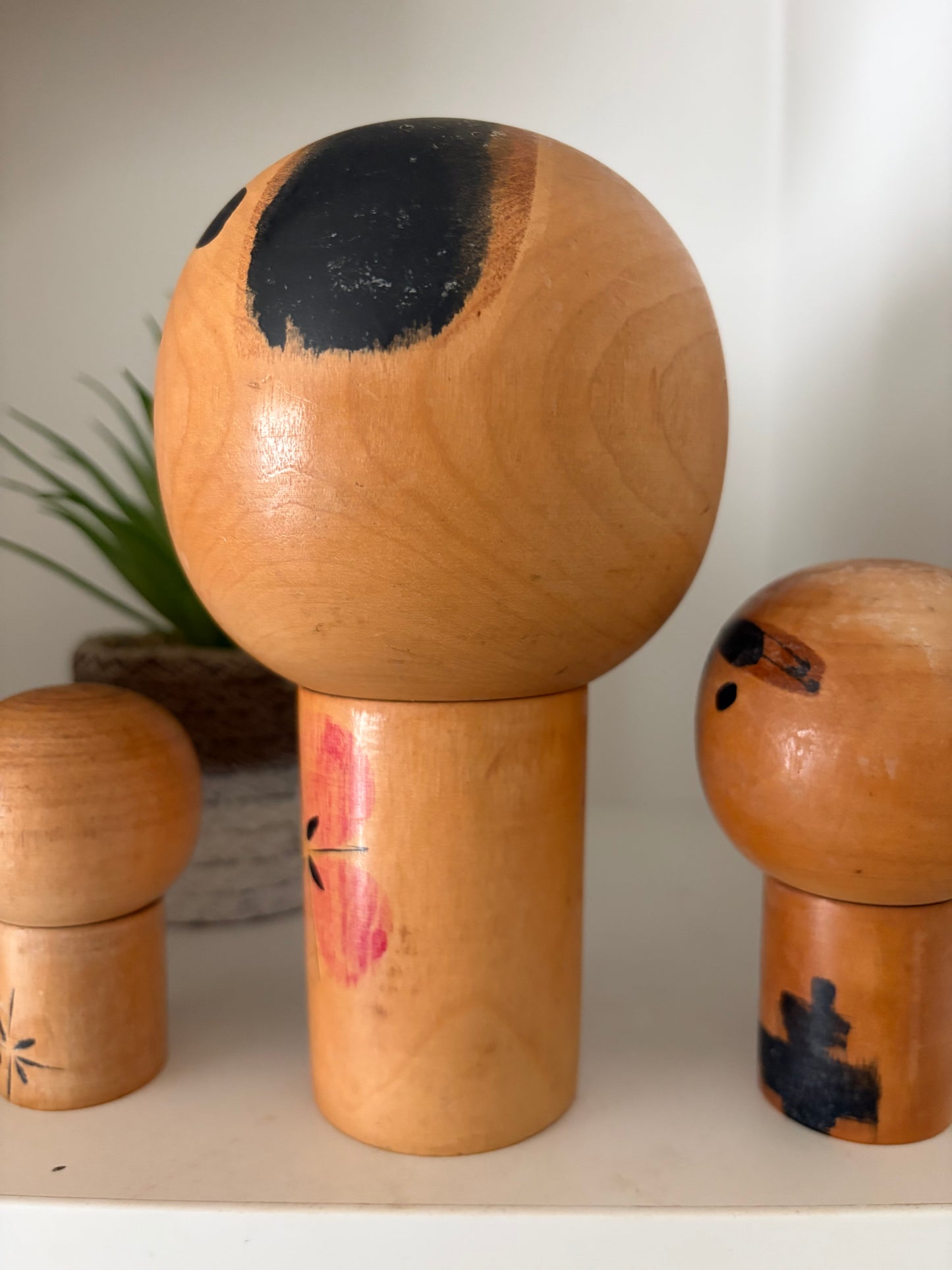 Rare Vintage set off two Creative Kokeshi by renowned artisan Ikuyoshi Yokozuka