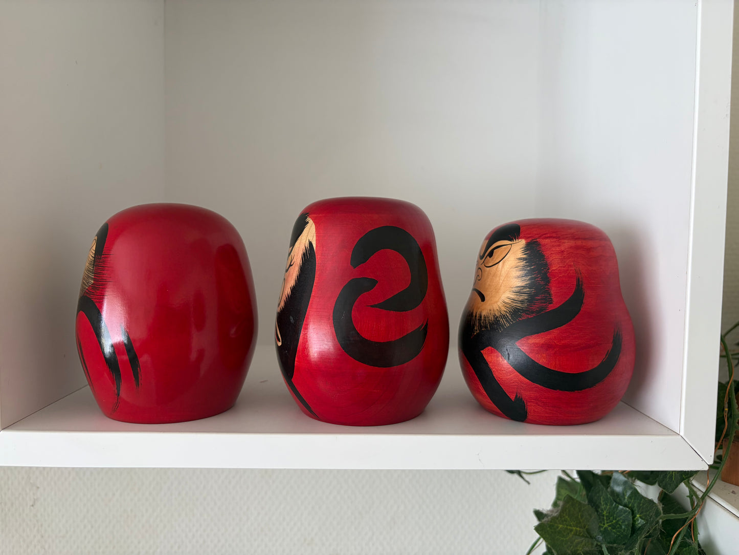 Complete first edition collection of 10 Daruma kokeshi by the Sony Family Club