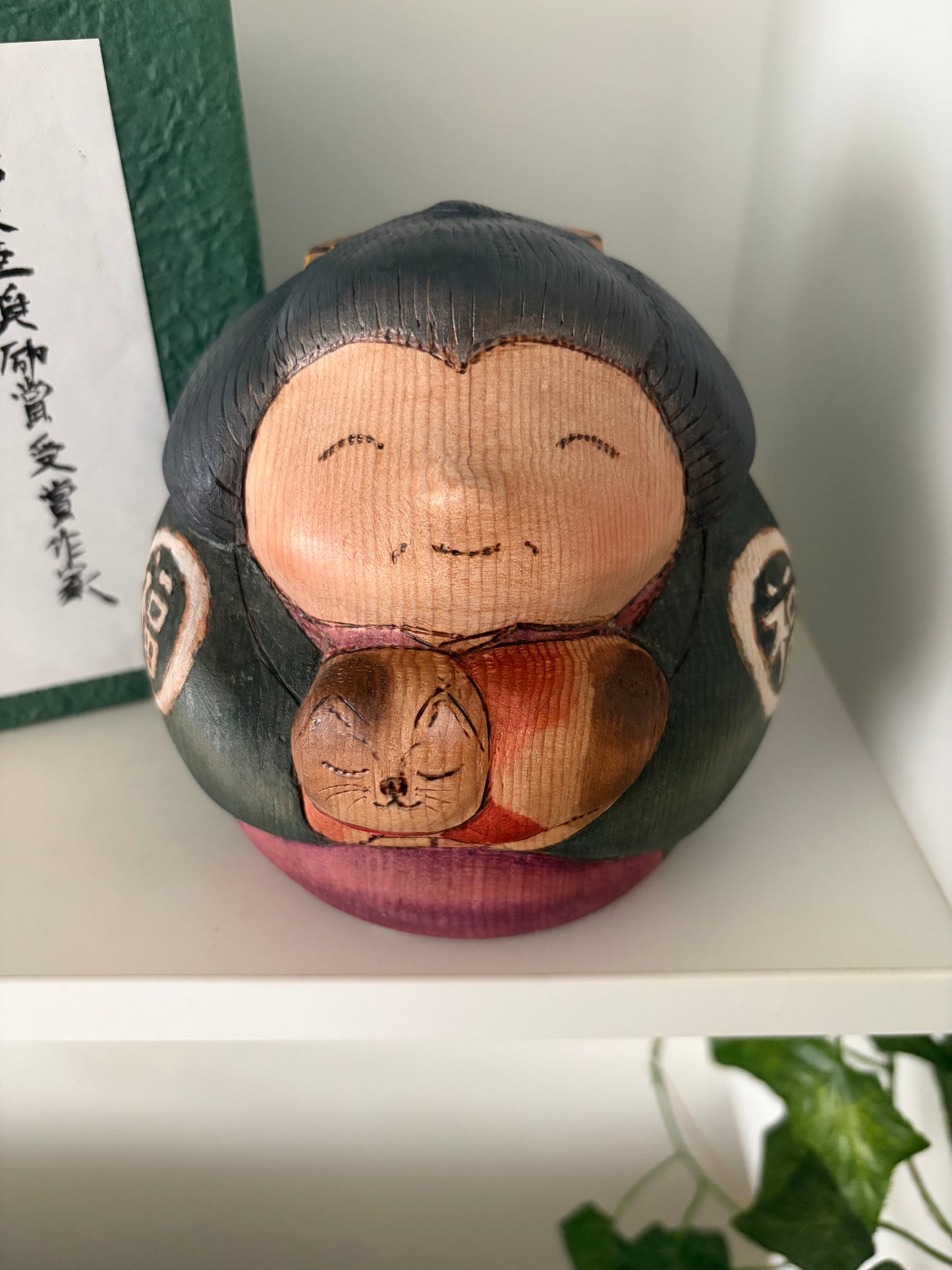 One of a kind kokeshi by Yuko Yamazaki- With box