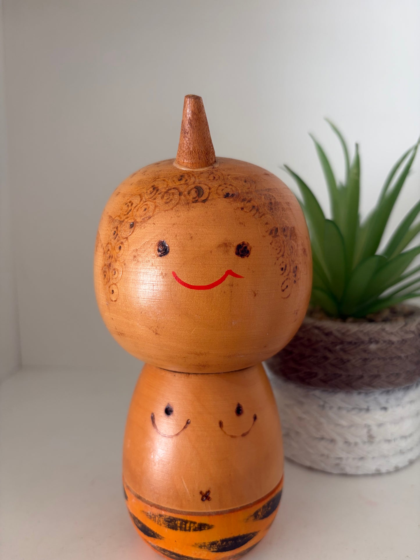 Rare vintage Oni kokeshi by Sato Suigai (1920-)