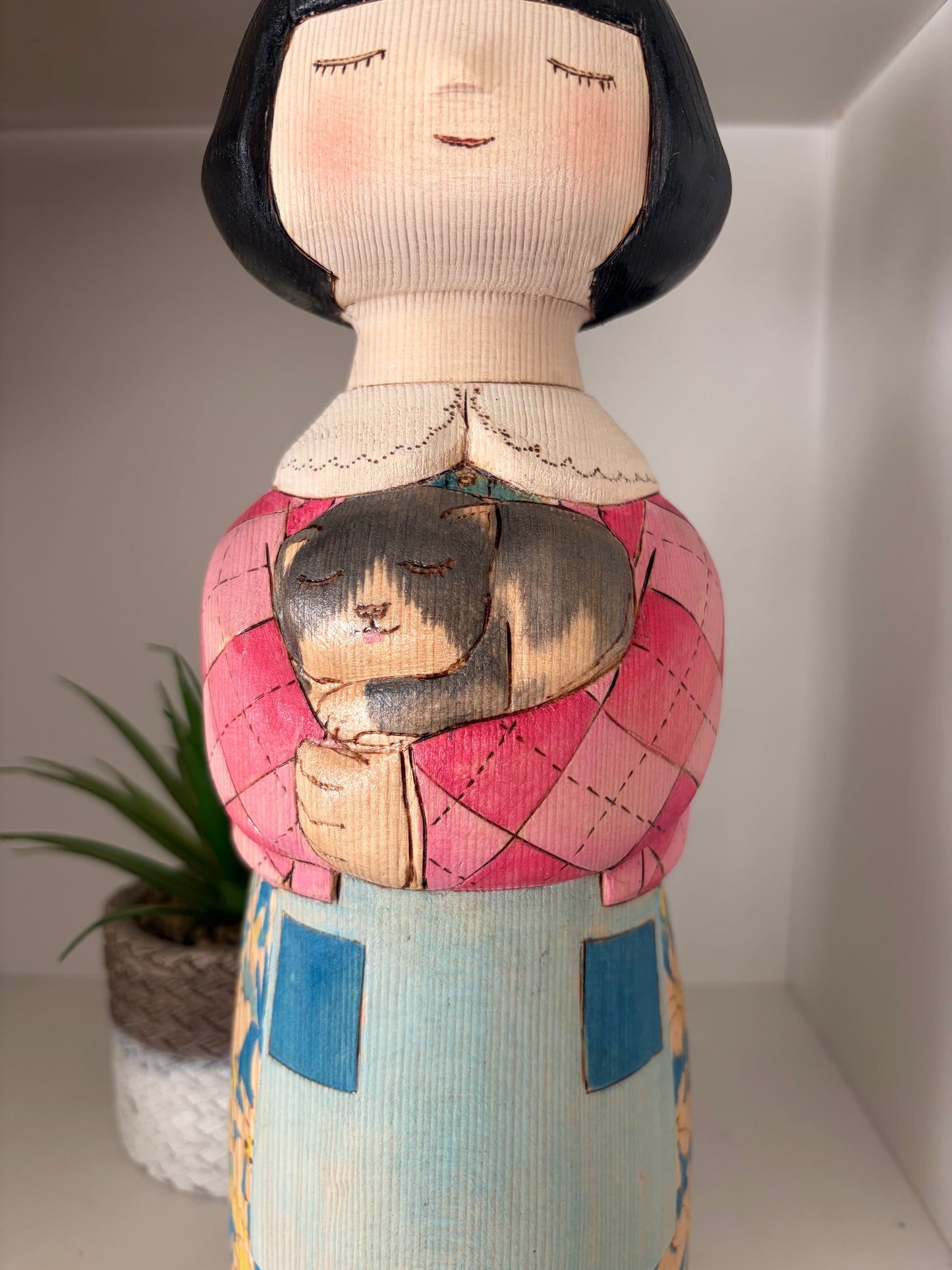 Unique Modern Sosaku kokeshi by Yuko Yamazaki - With box