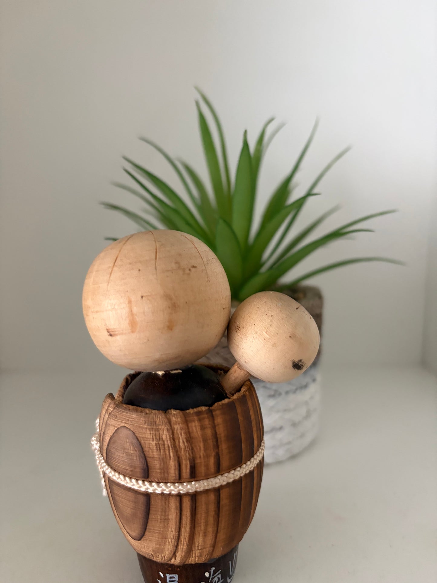 Vintage sosaku kokeshi mother and child.