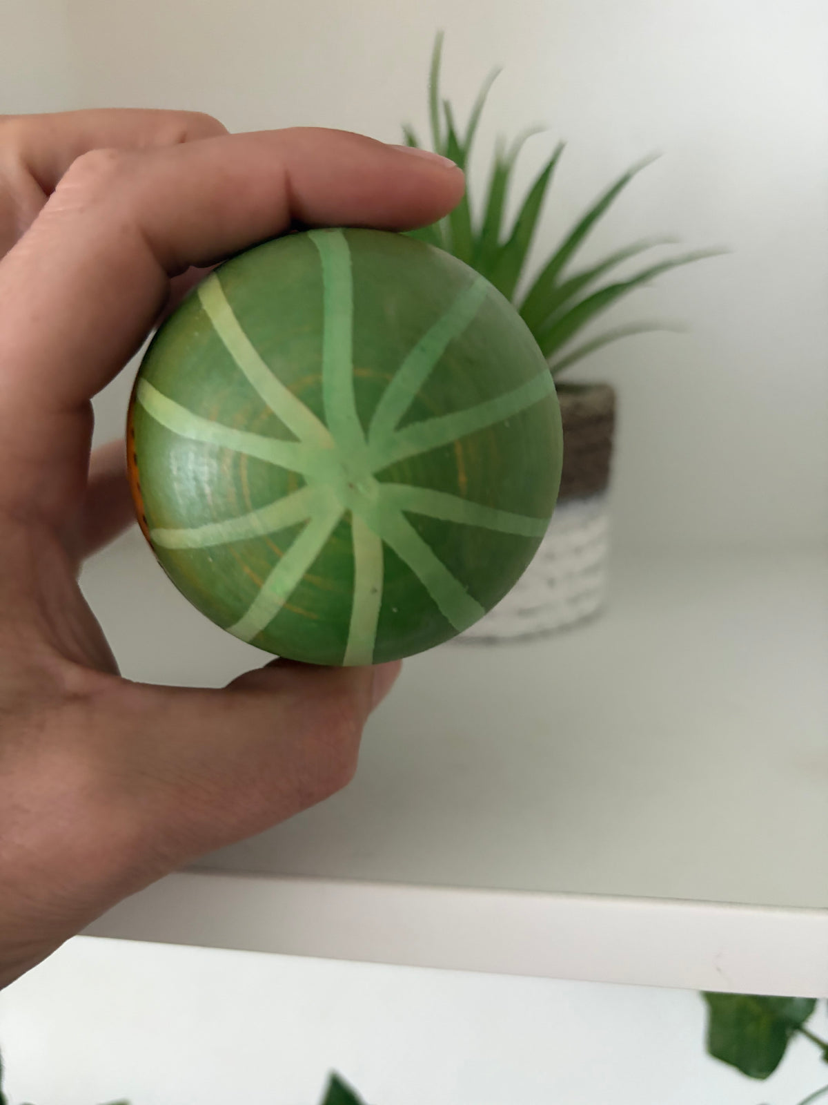 Rare vintage watermelon kokeshi by Hiroe Fukushima