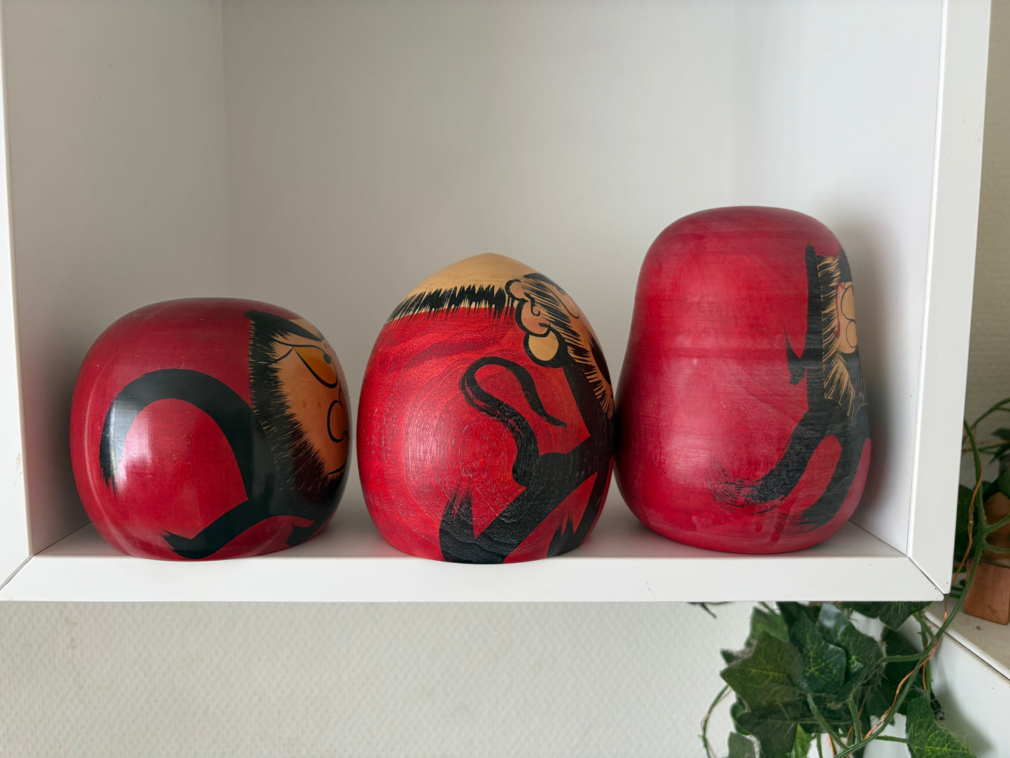 Complete first edition collection of 10 Daruma kokeshi by the Sony Family Club