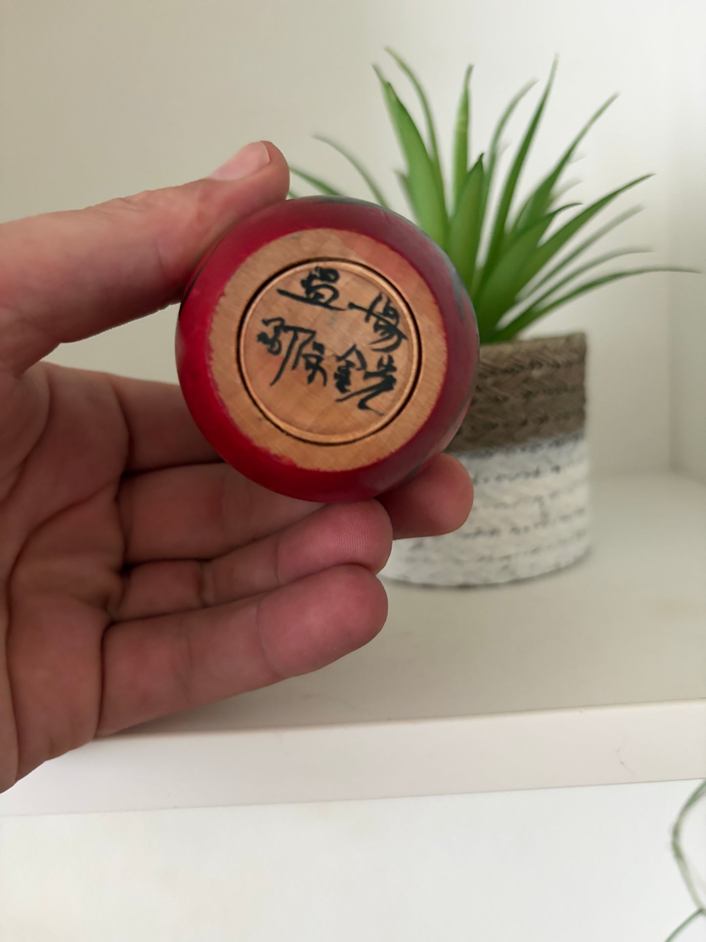 Set of 2 vintage Daruma kokeshi.