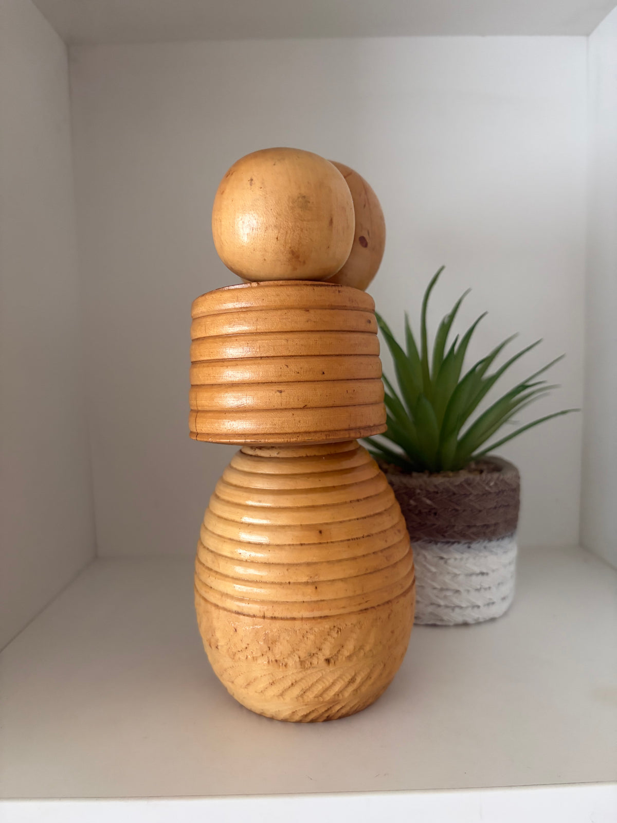 Rare vintage Sosaku kokeshi by Takeda Masashi (1930-2015) - Mother and child