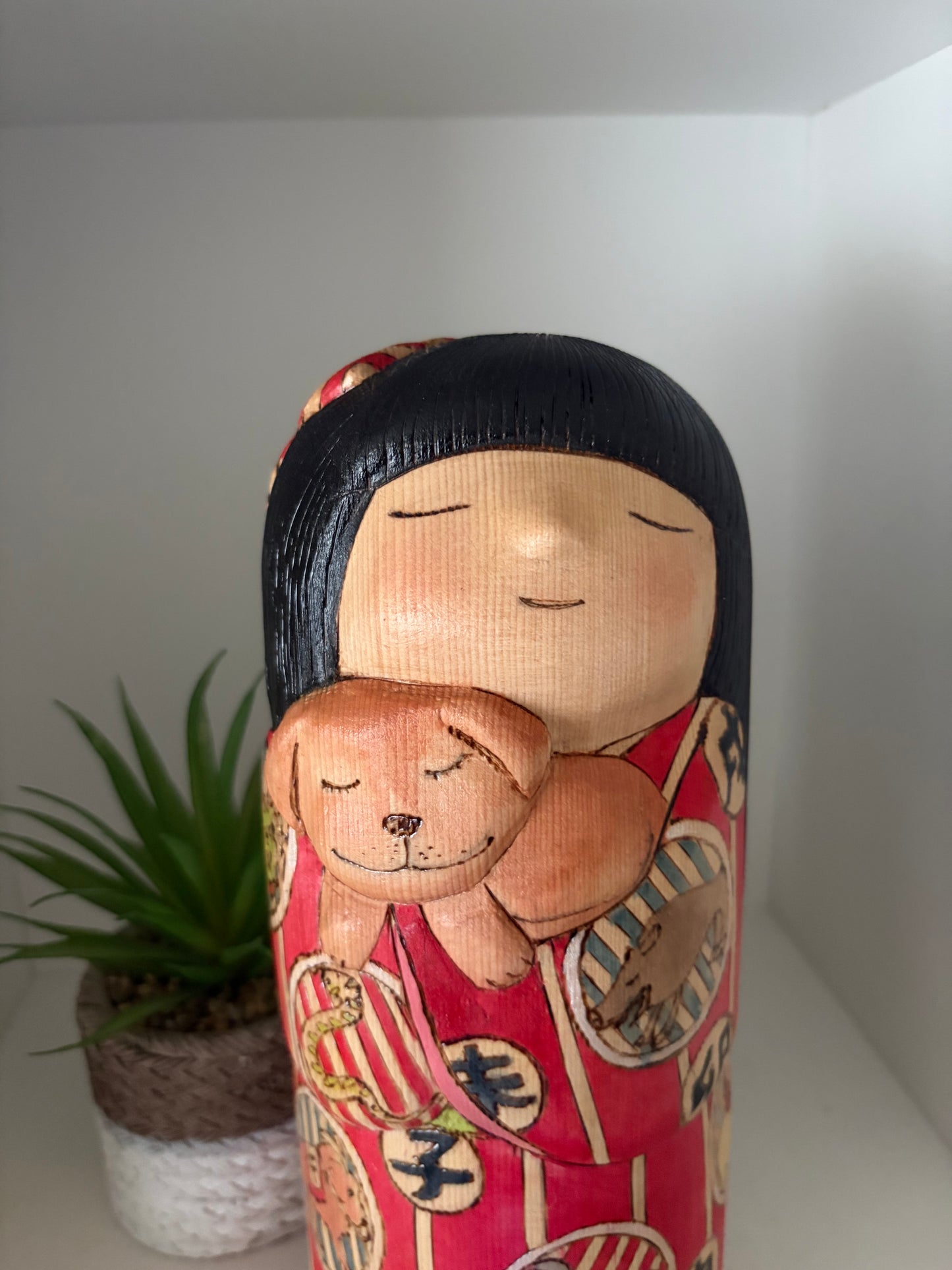 Unique Modern Sosaku kokeshi by Yuko Yamazaki - With box