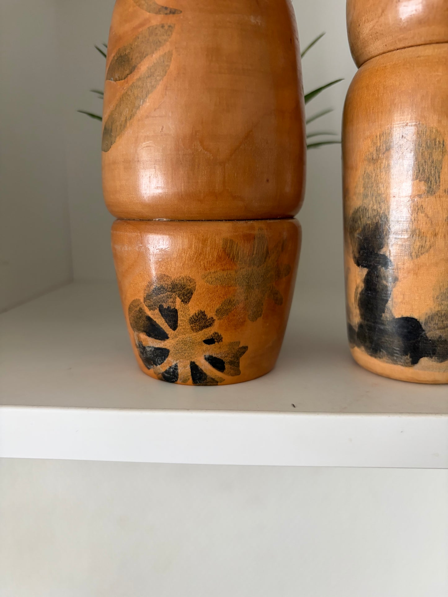 Rare Vintage set off two Creative Kokeshi by renowned artisan Ikuyoshi Yokozuka
