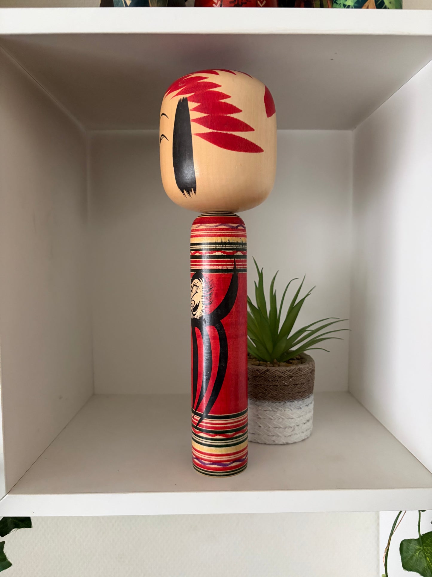 Vintage Togatta Kokeshi with Daruma made by Morimasa Sato (1926-2017)