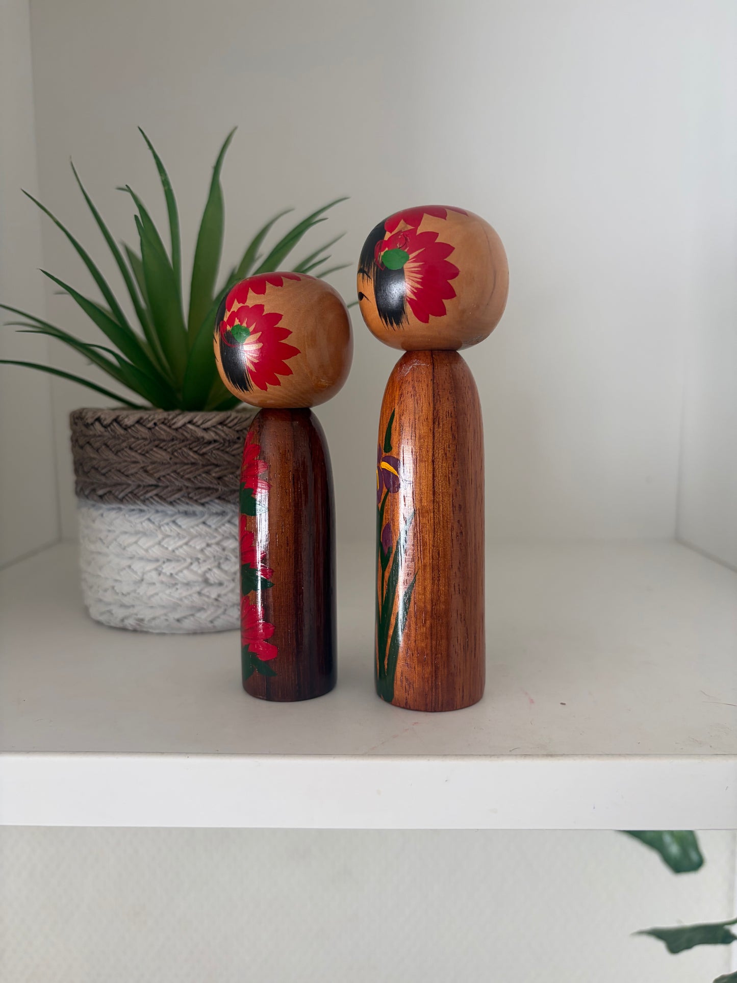 Set off two rare Vintage Creative Kokeshi by Hitokura Masamkido