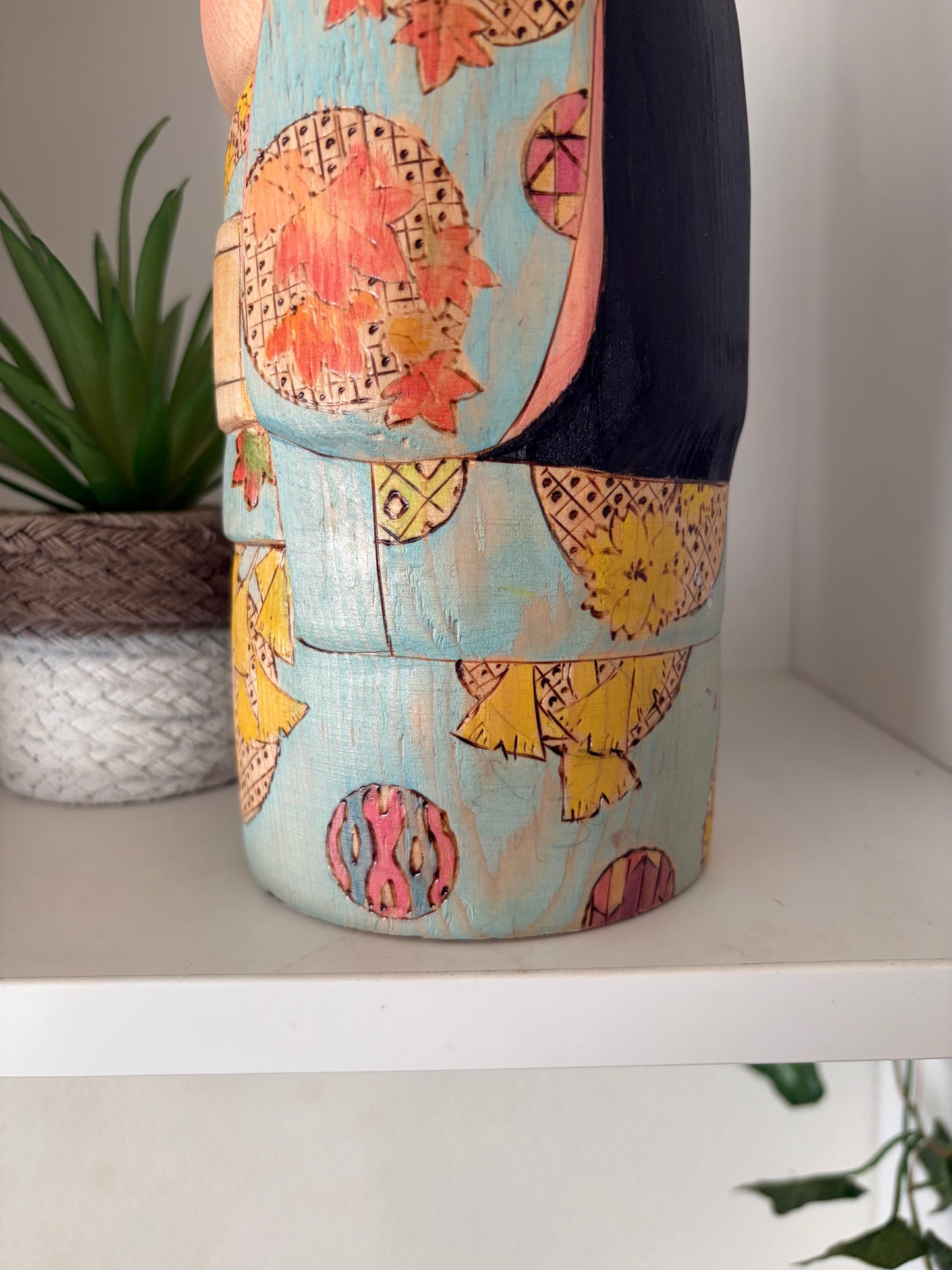 Modern Sosaku kokeshi by Yuko Yamazaki is part of her Halloween Series - With box