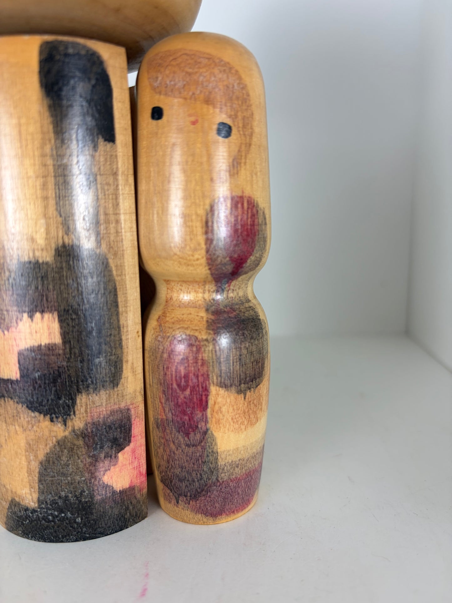Rare Vintage Creative Kokeshi by renowned artisan Ikuyoshi Yokozuka - Mother and child