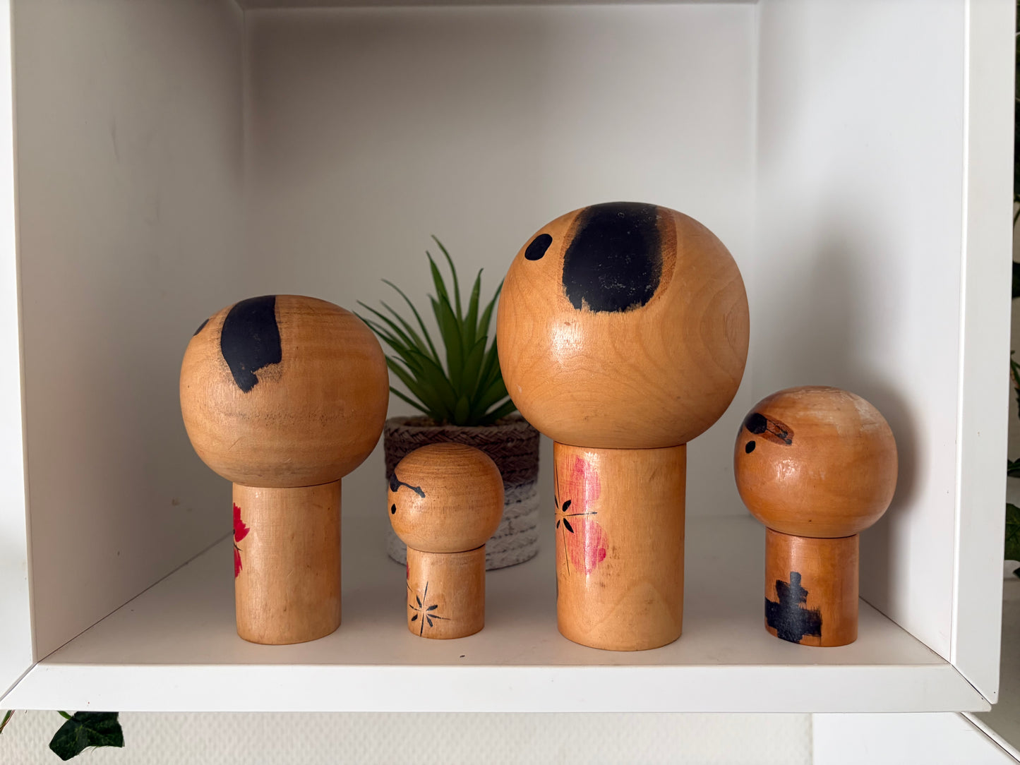 Rare Vintage set off two Creative Kokeshi by renowned artisan Ikuyoshi Yokozuka