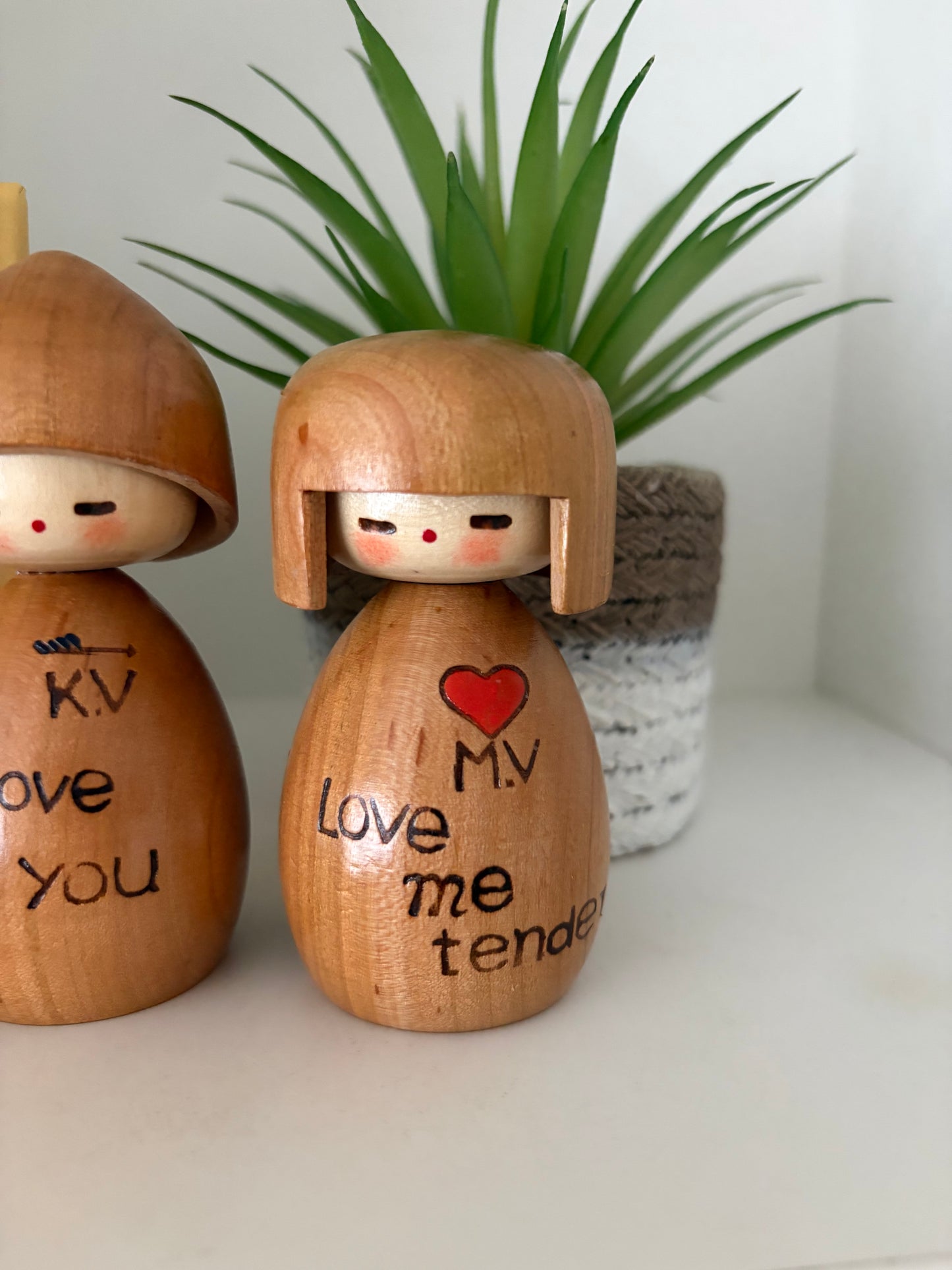 Vintage Sosaku kokeshi by Masashi Takeda - Love pair (1930-2015)