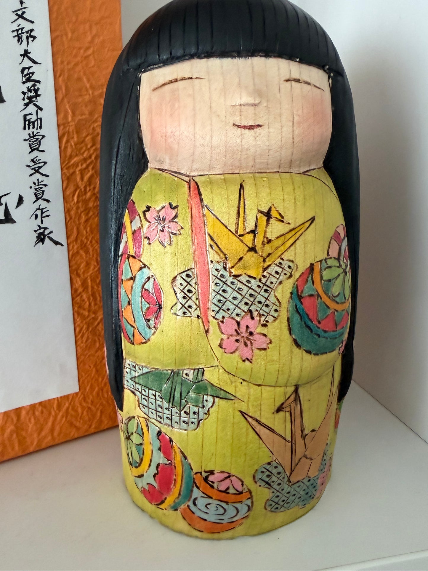 One of a kind kokeshi By Yuko Yamazaki- With box