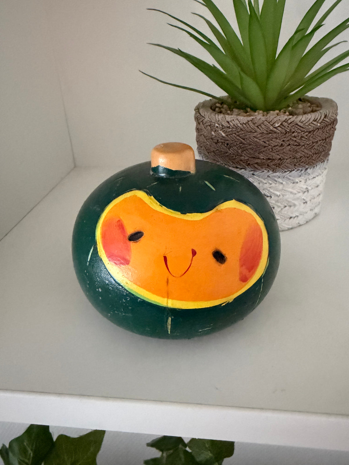 Rare vintage pumpkin kokeshi by Hiroe Fukushima
