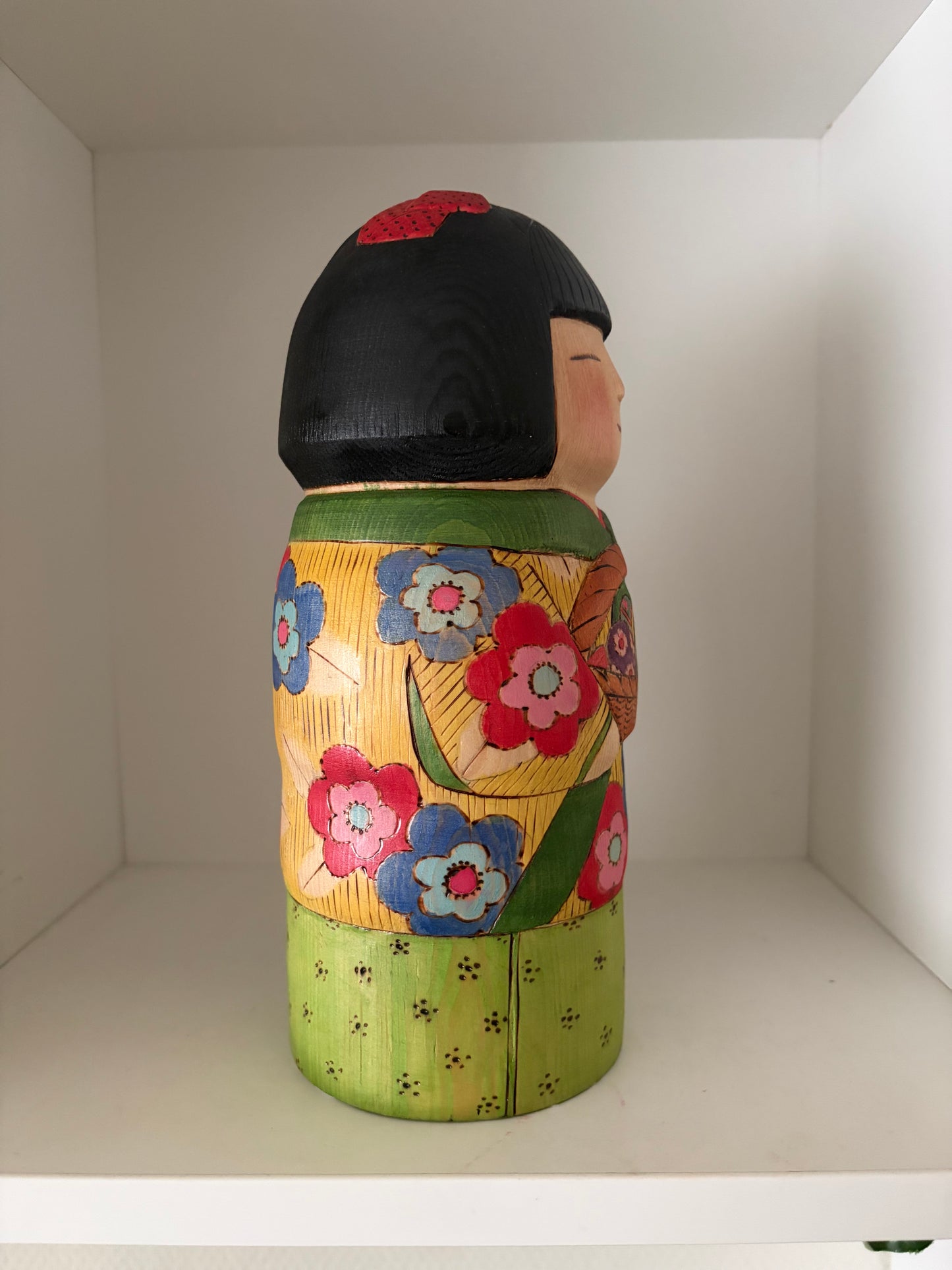 Modern Sosaku kokeshi by Yuko Yamazaki is part of her Easter Series - With box
