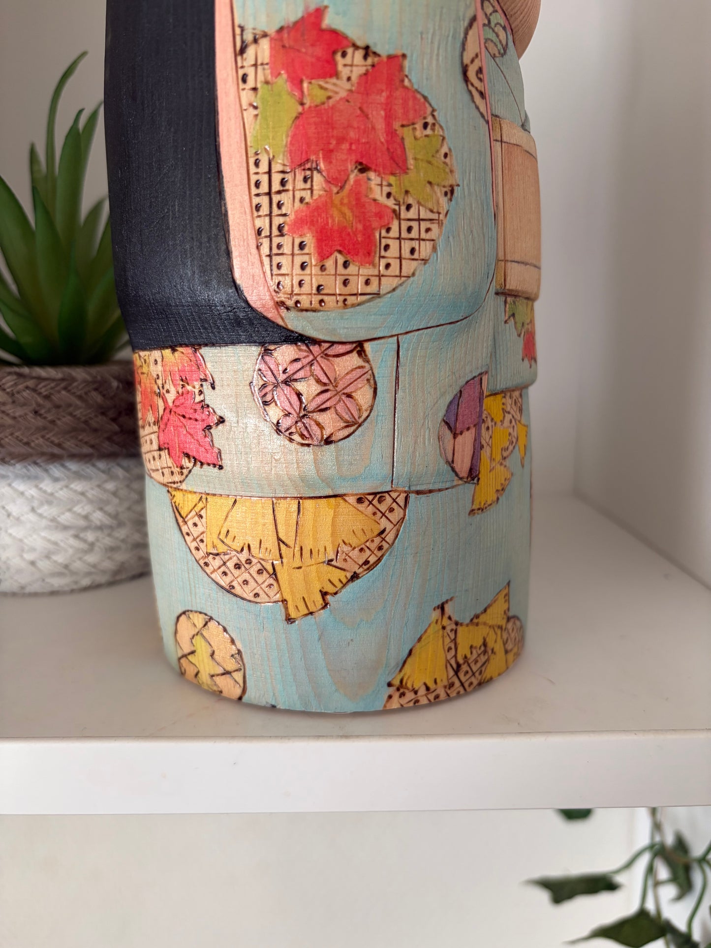 Modern Sosaku kokeshi by Yuko Yamazaki is part of her Halloween Series - With box