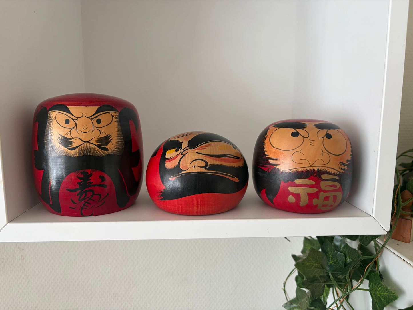 Complete first edition collection of 10 Daruma kokeshi by the Sony Family Club
