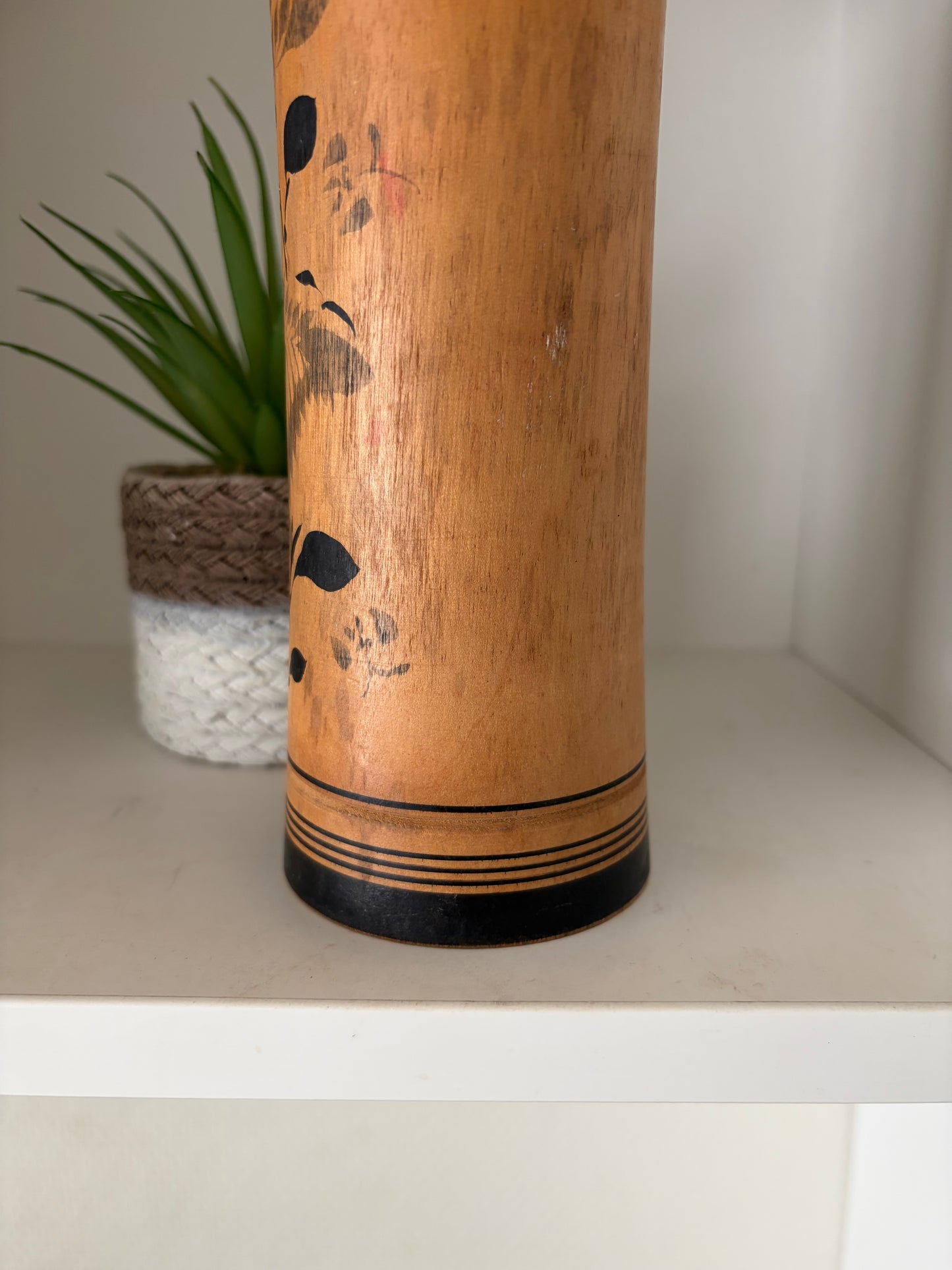 Vintage traditional Monochrome Naruko kokeshi