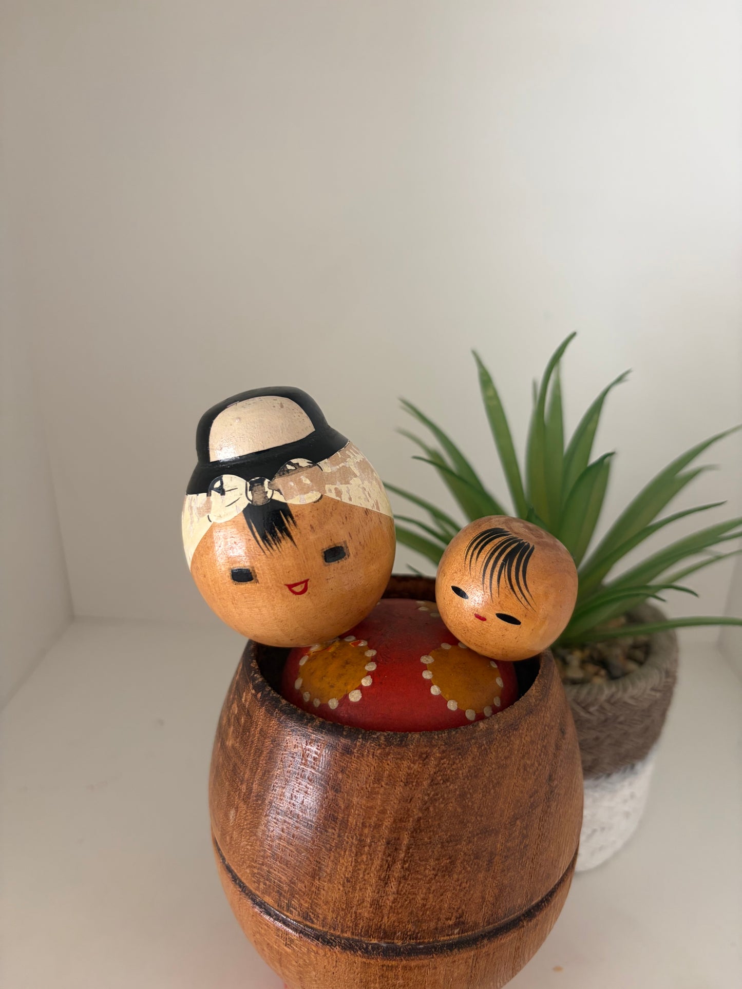 Vintage Sosaku kokeshi Mother and child