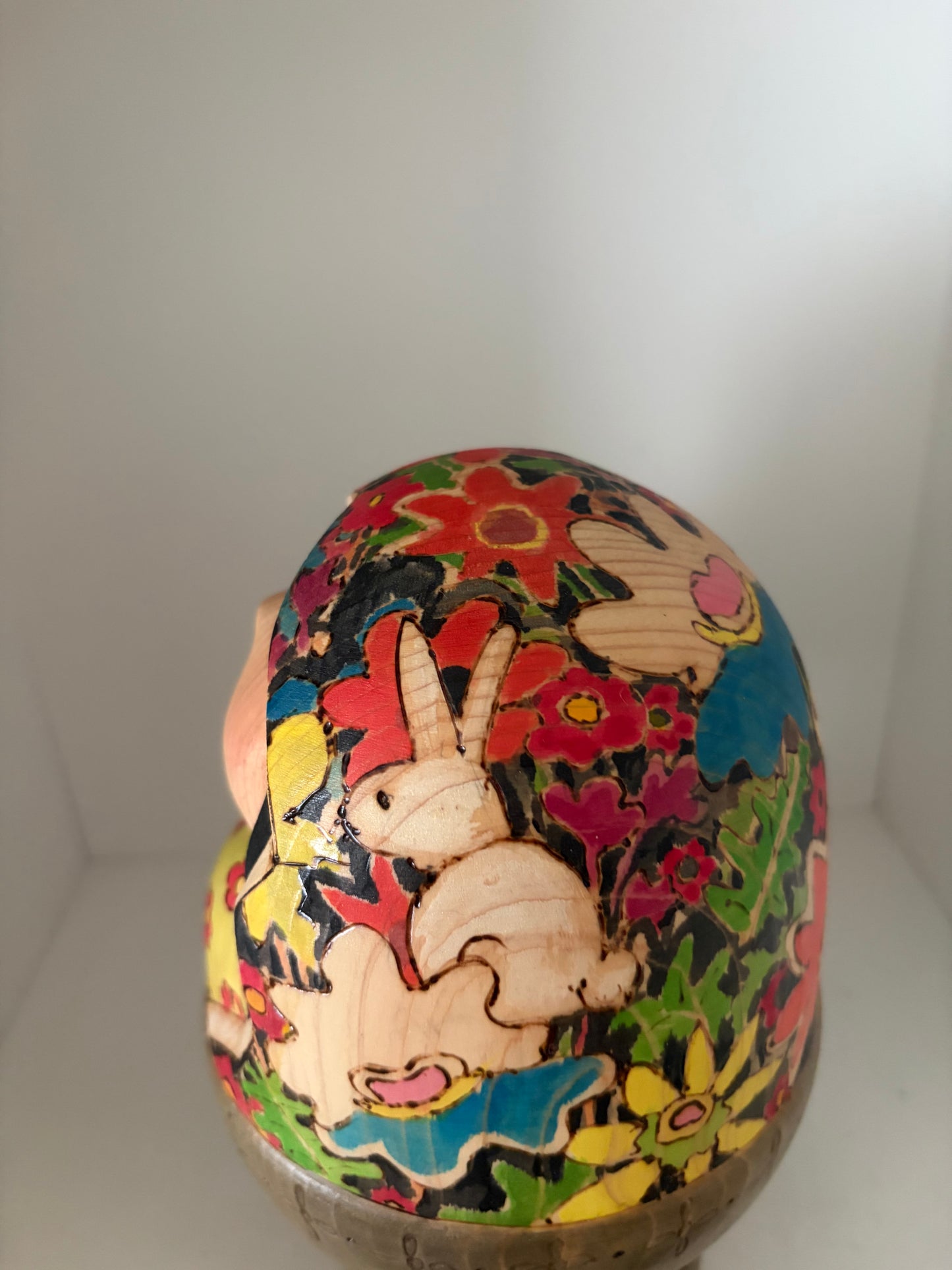 Modern Sosaku kokeshi by Yuko Yamazaki is part of her Easter Series - With box