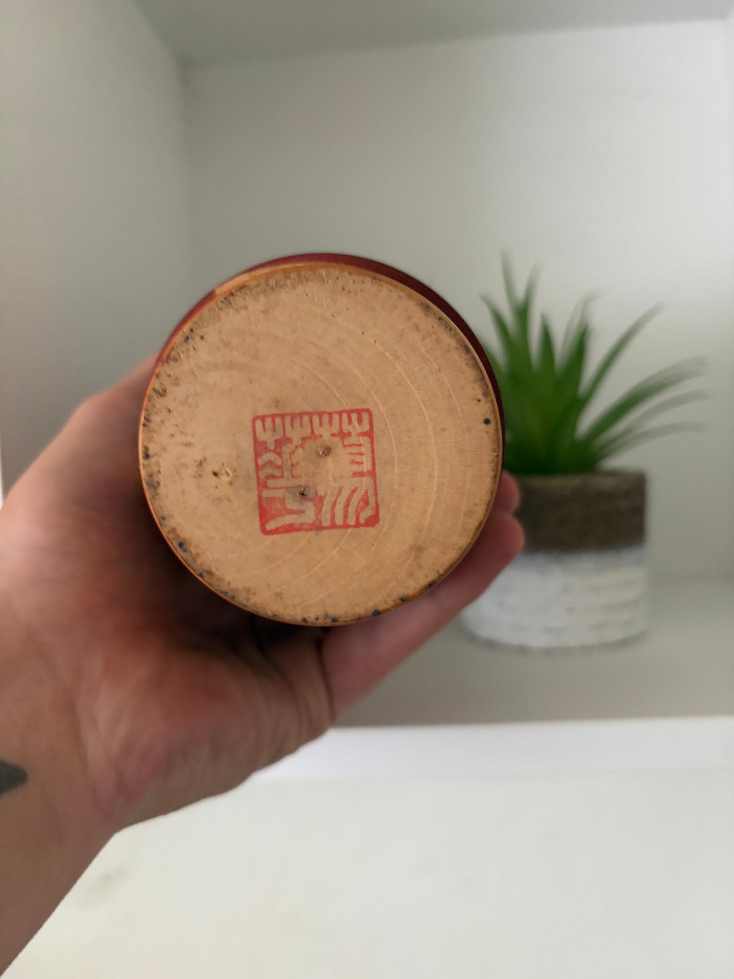 Rare Vintage Sosaku kokeshi by Aoki Ryoka (1931-)