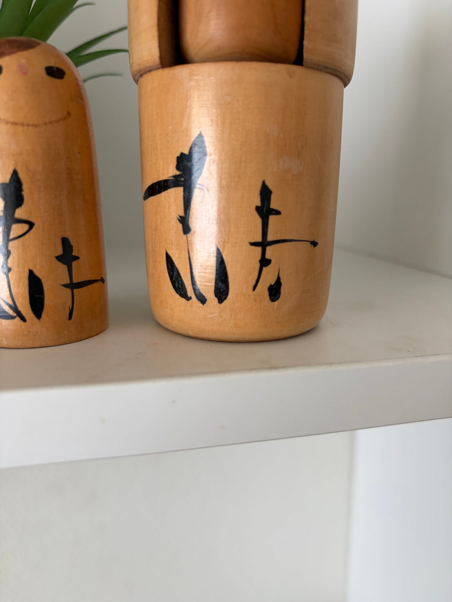 Rare Vintage set off two Creative Kokeshi by renowned artisan Ikuyoshi Yokozuka