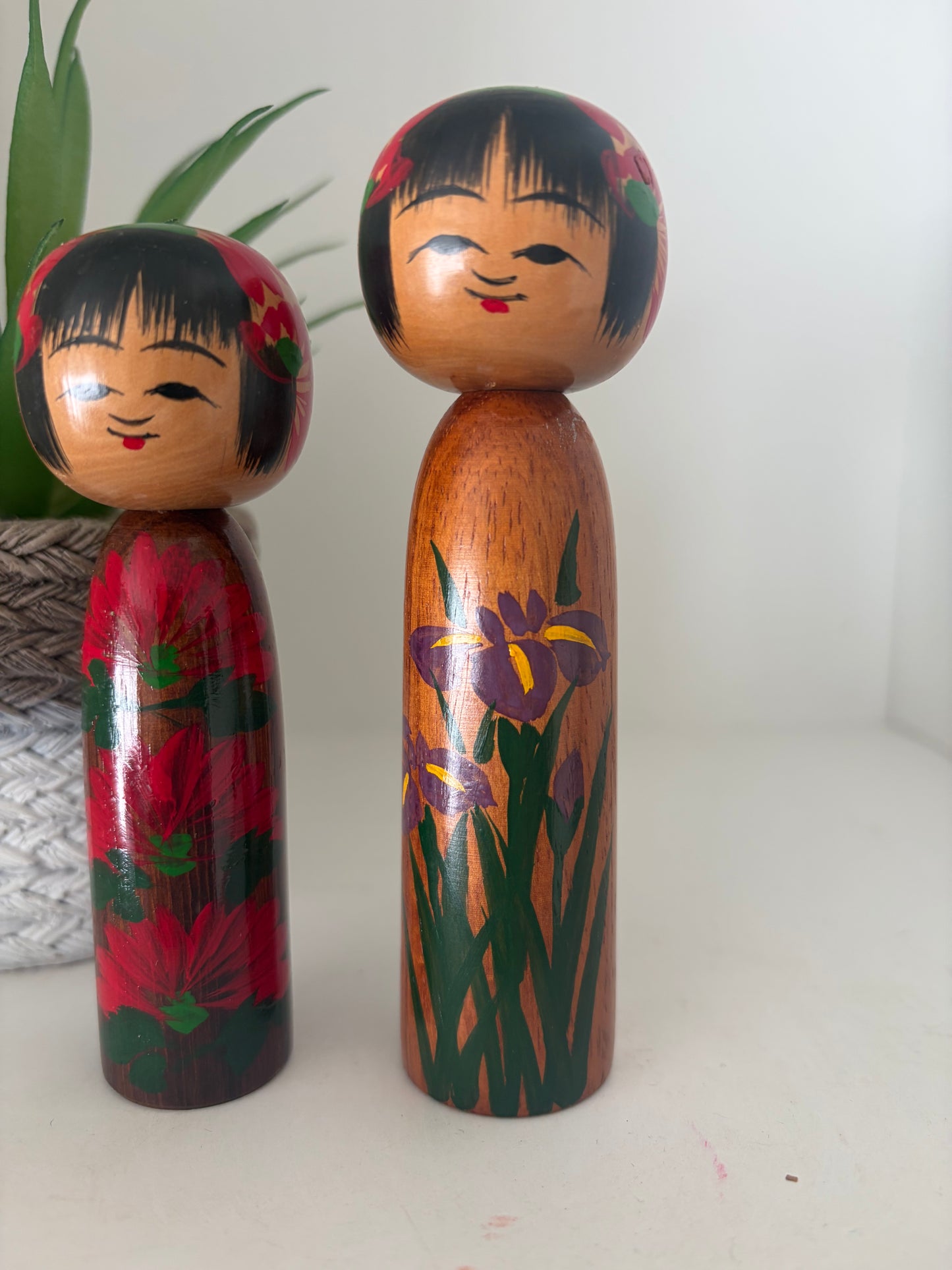 Set off two rare Vintage Creative Kokeshi by Hitokura Masamkido
