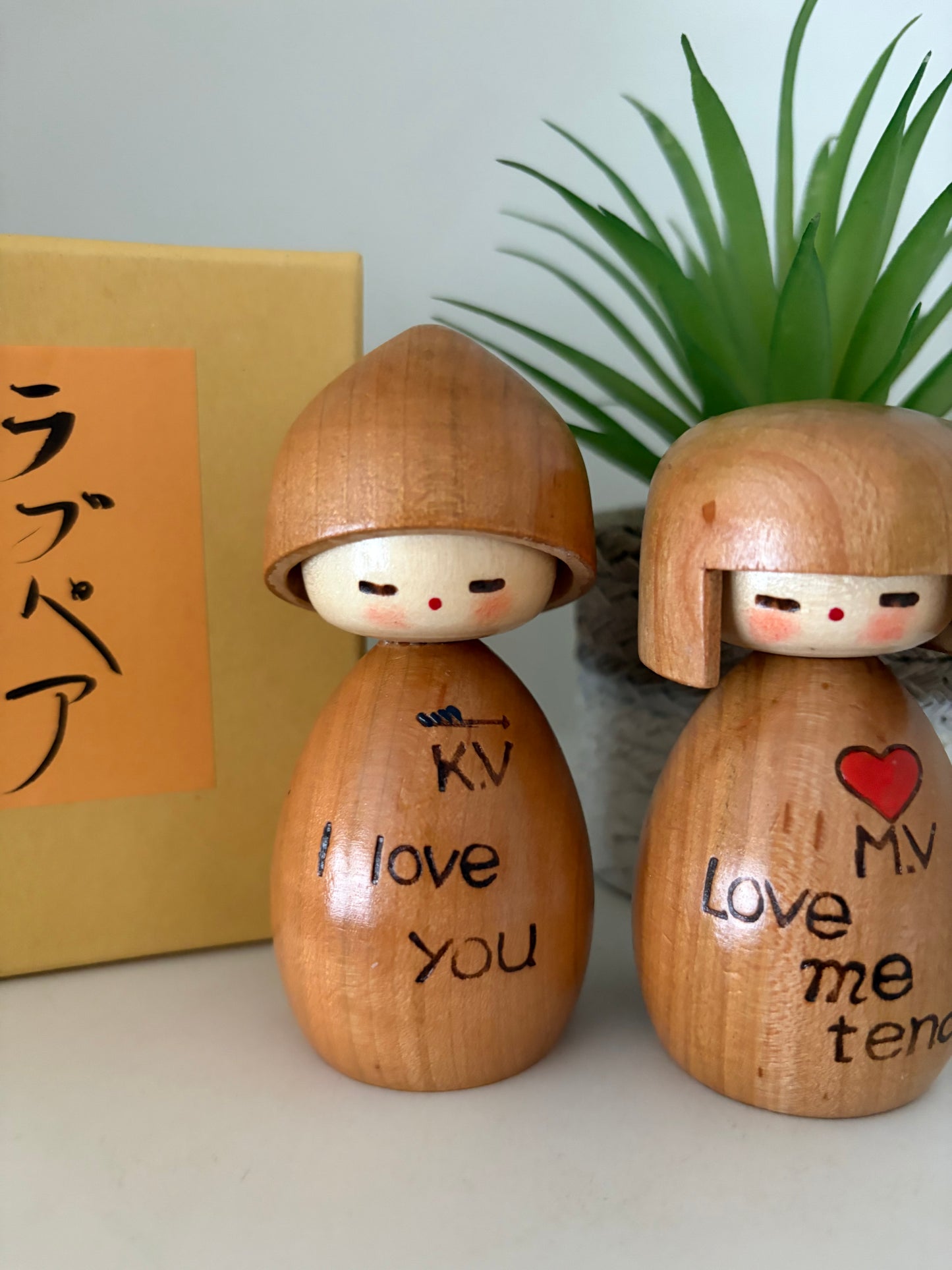 Vintage Sosaku kokeshi by Masashi Takeda - Love pair (1930-2015)