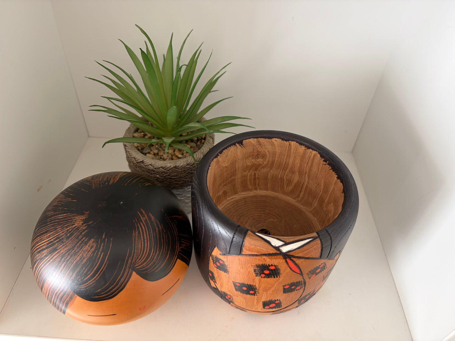 Vintage Gumma kokeshi by Usaburo- With hidden storage