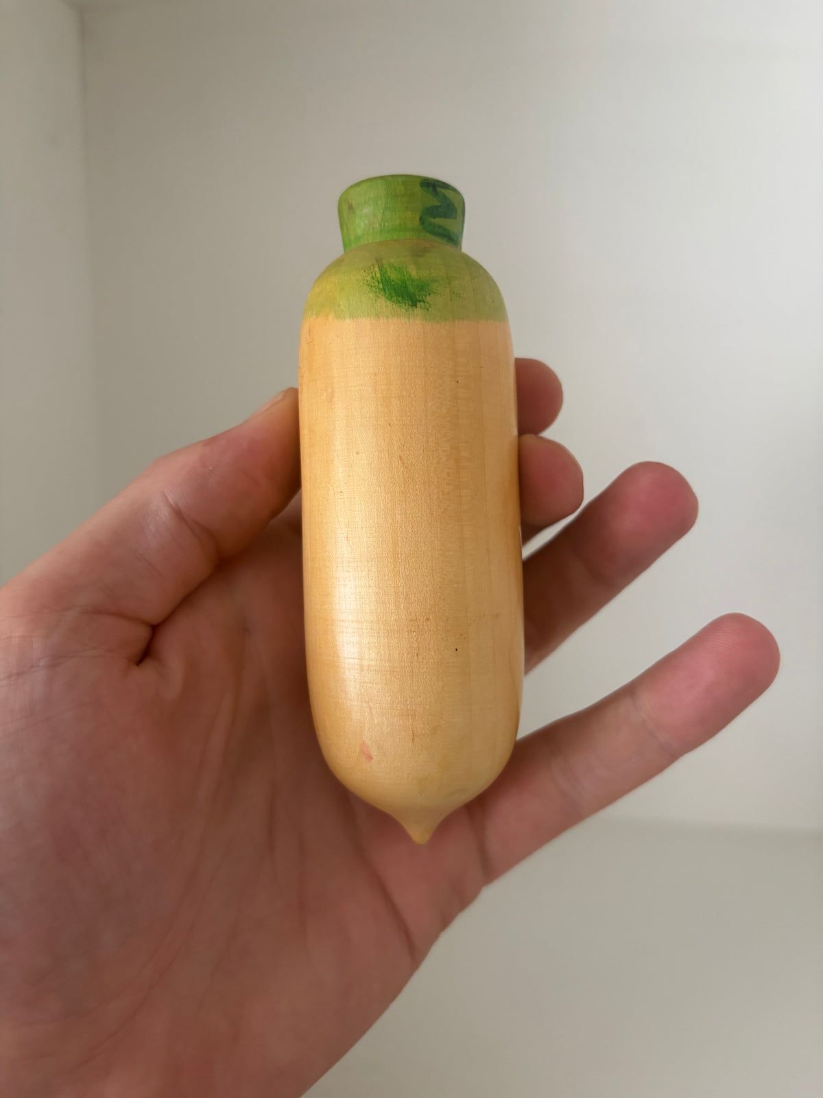 Rare vintage mix of vegetables kokeshi by Hiroe Fukushima
