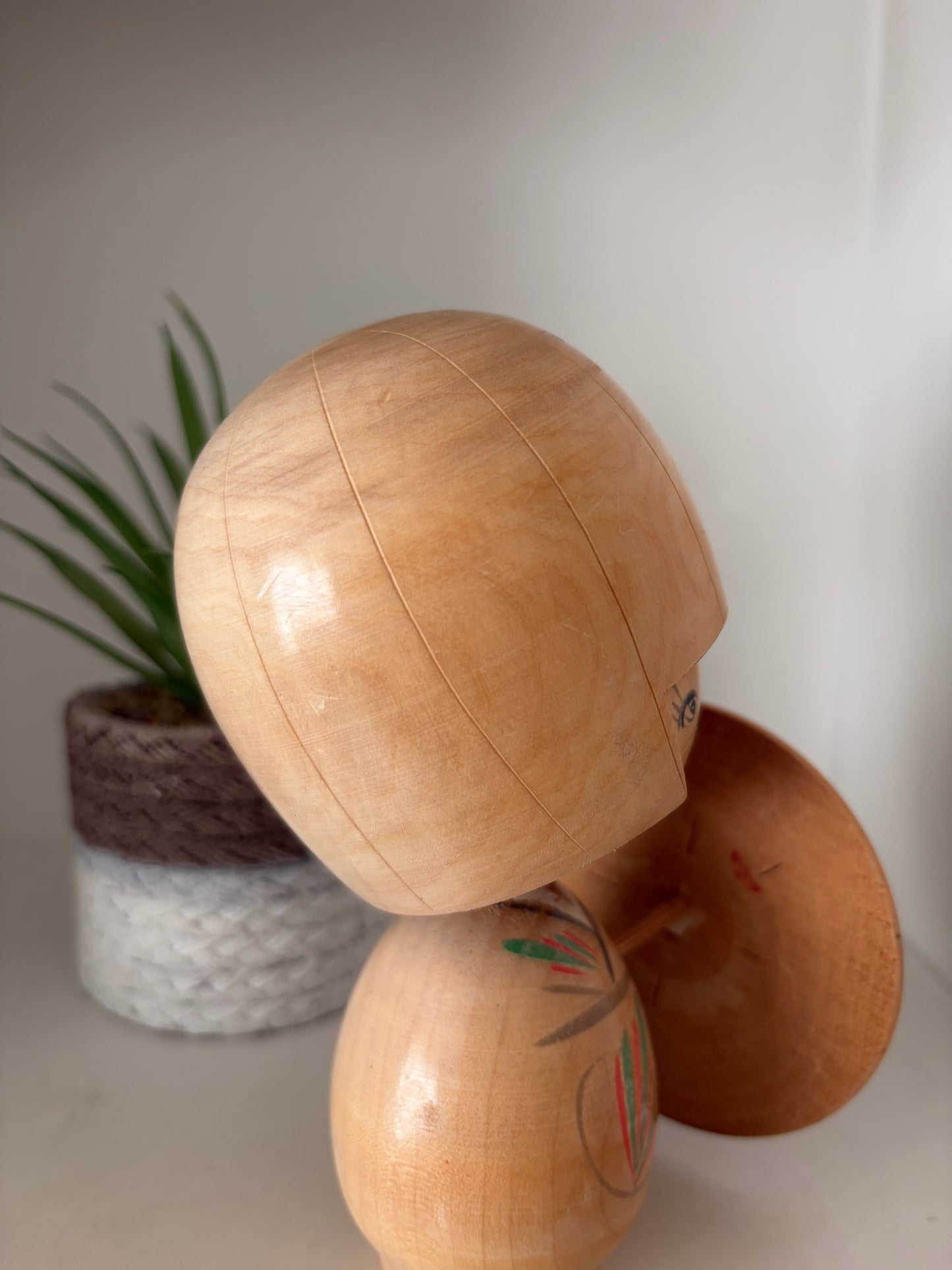 Cute vintage Sosaku kokeshi by Waichi with umbrella
