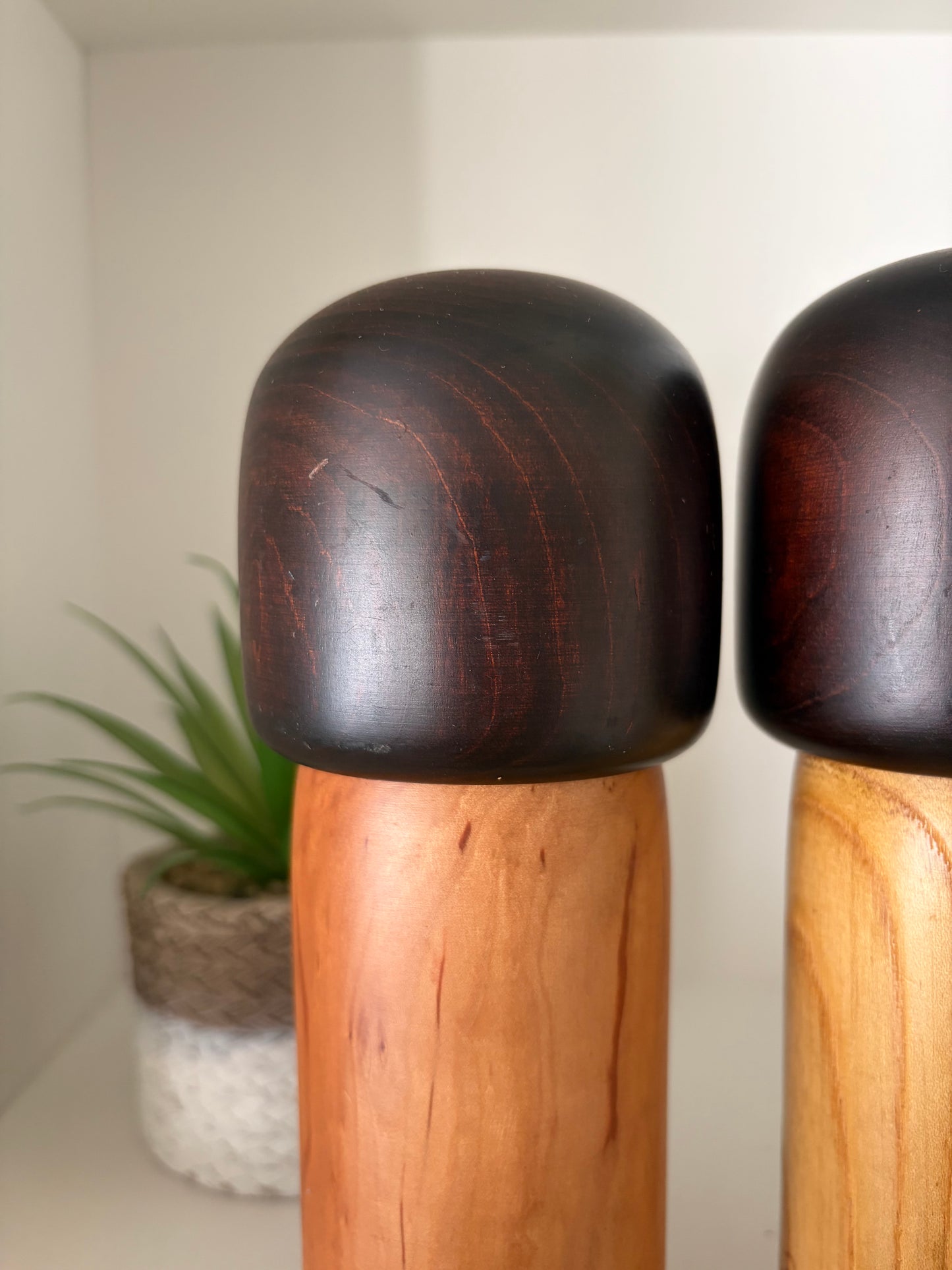 Set of two vintage Gumma kokeshi by Usaburo