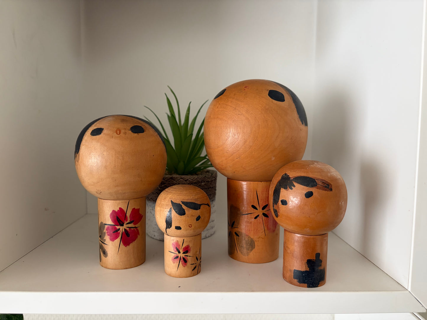Rare Vintage set off two Creative Kokeshi by renowned artisan Ikuyoshi Yokozuka
