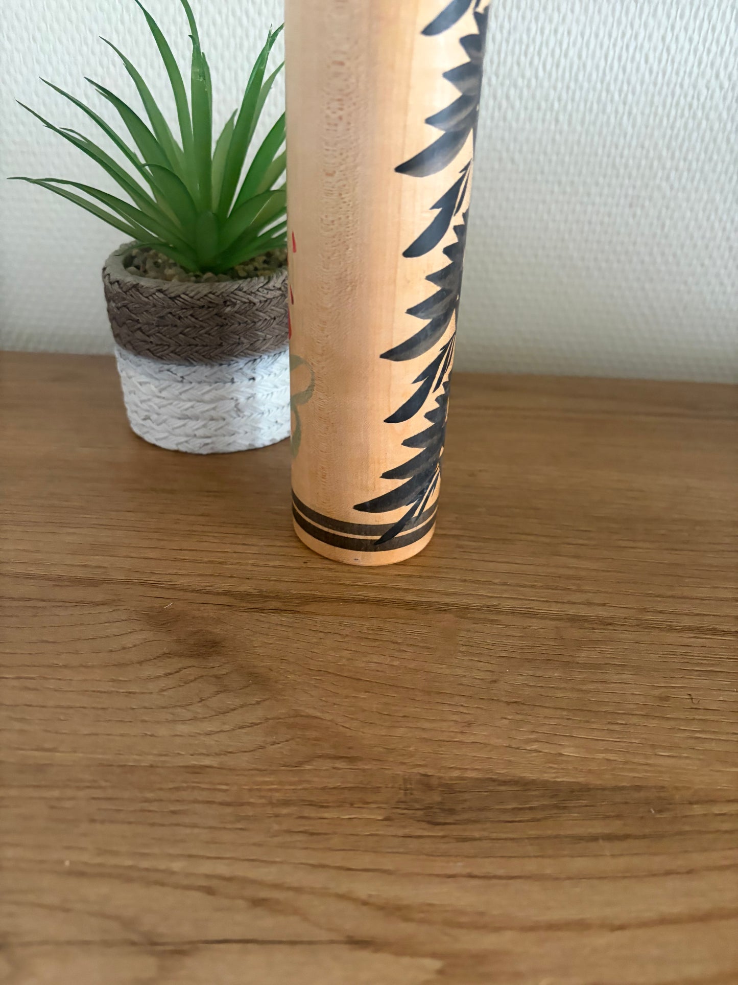 Vintage Monochrome Togatta kokeshi by Sato Fumio