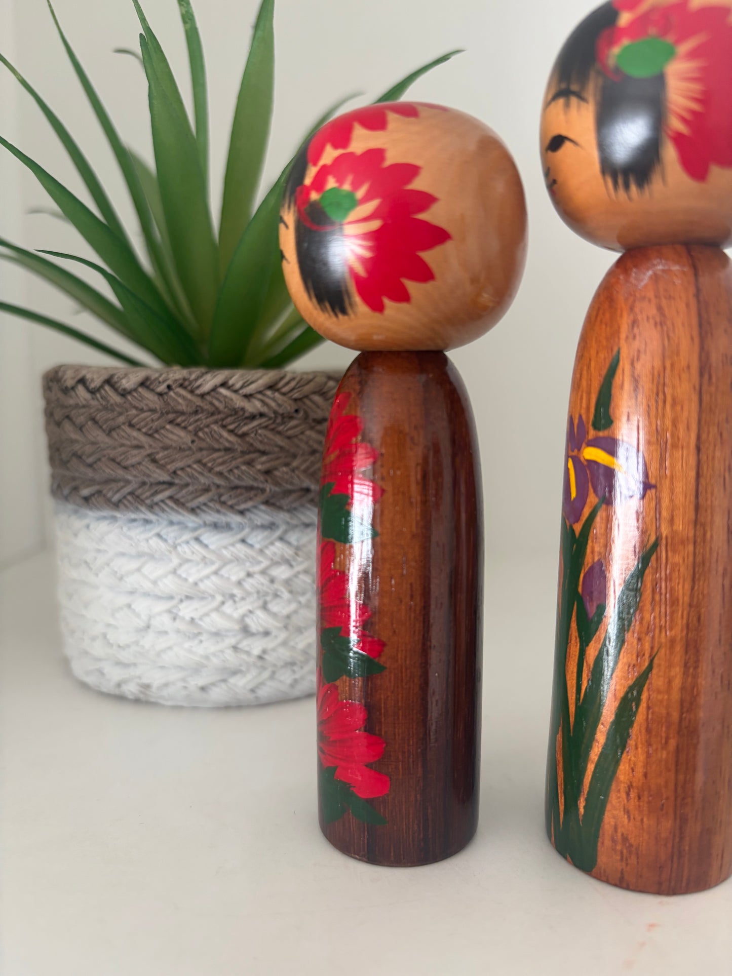 Set off two rare Vintage Creative Kokeshi by Hitokura Masamkido
