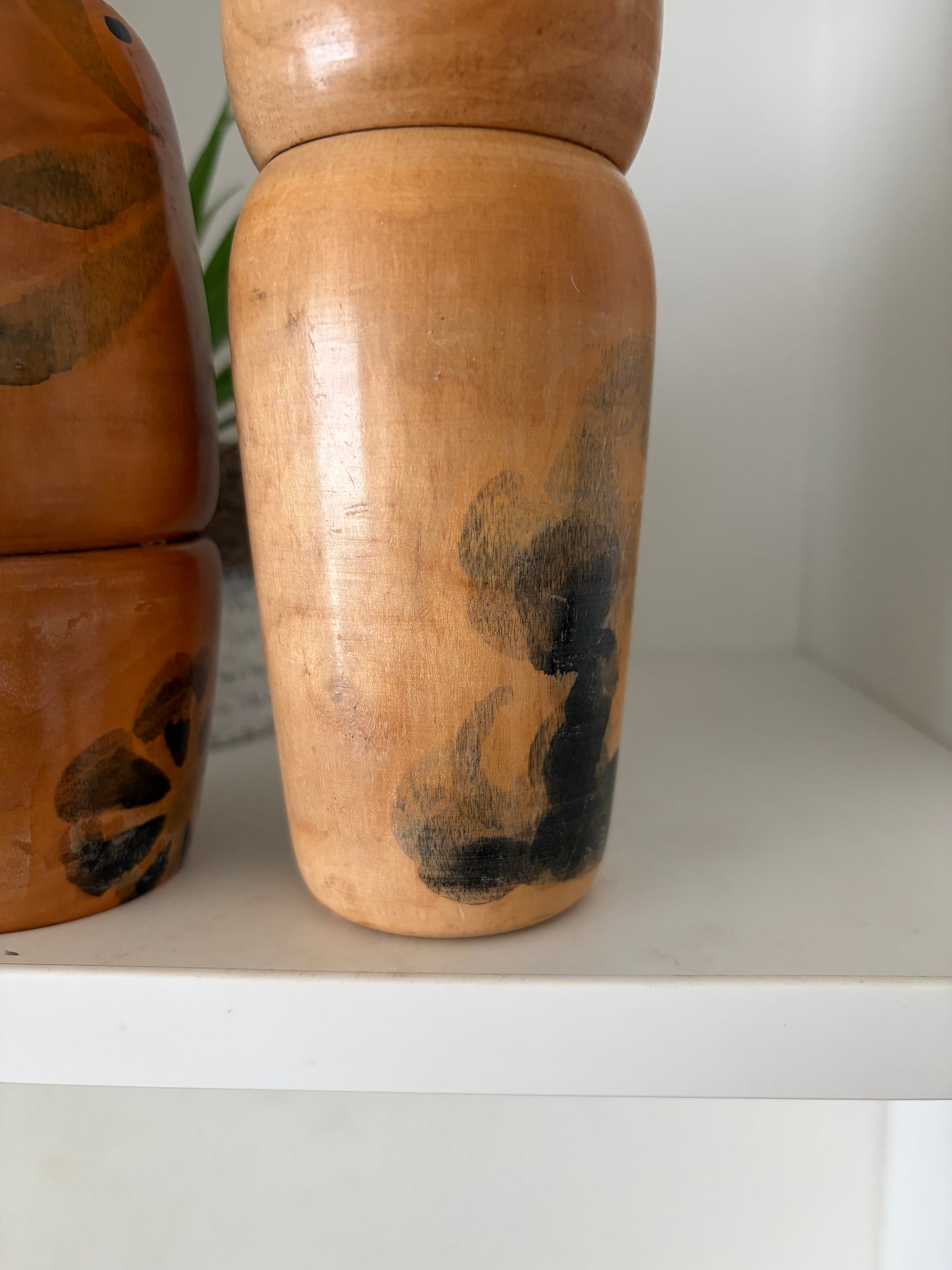 Rare Vintage set off two Creative Kokeshi by renowned artisan Ikuyoshi Yokozuka