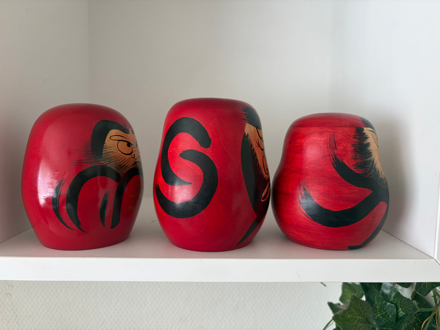 Complete first edition collection of 10 Daruma kokeshi by the Sony Family Club